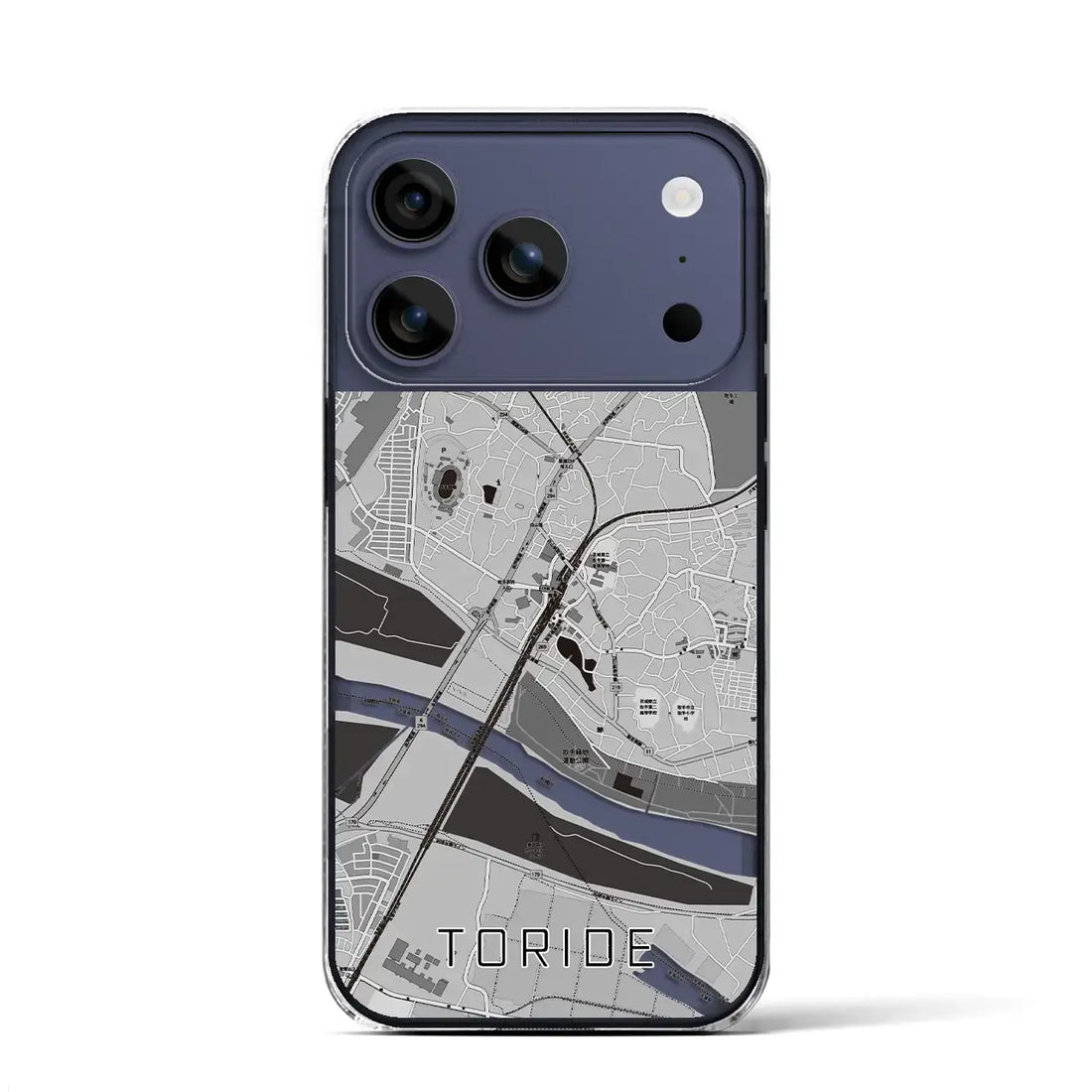 【取手(茨城県)】地図柄iPhoneケース(クリアタイプ)