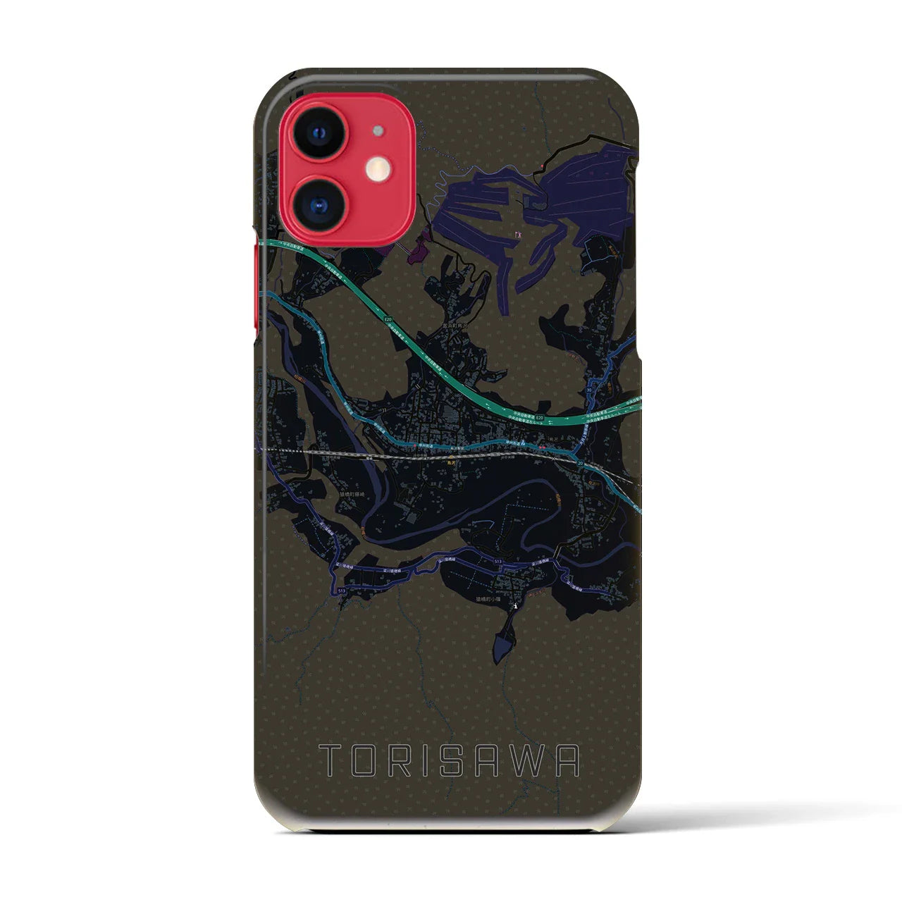 【鳥沢(山梨県)】地図柄iPhoneケース(バックカバータイプ)
