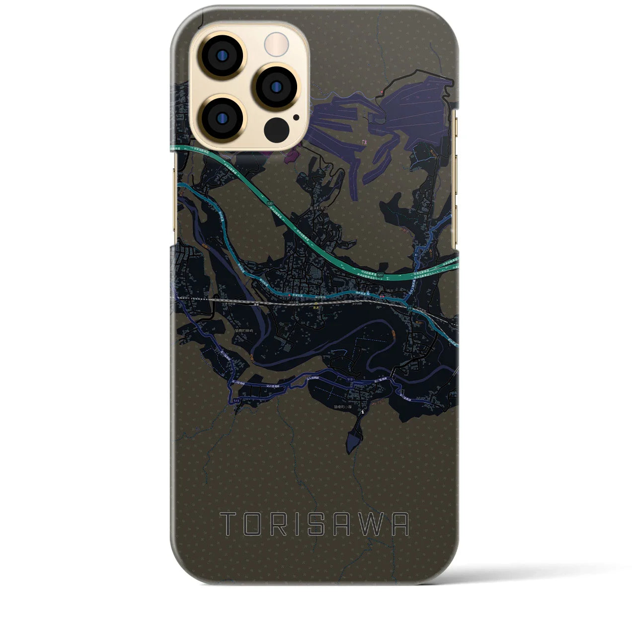 【鳥沢(山梨県)】地図柄iPhoneケース(バックカバータイプ)