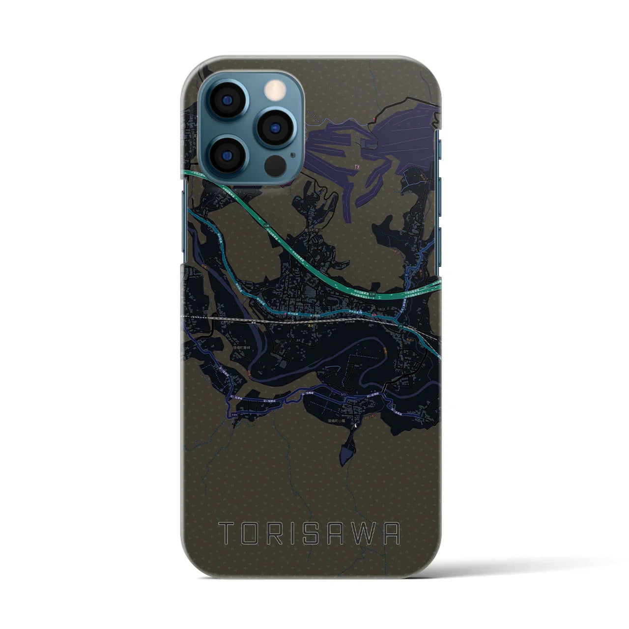 【鳥沢(山梨県)】地図柄iPhoneケース(バックカバータイプ)