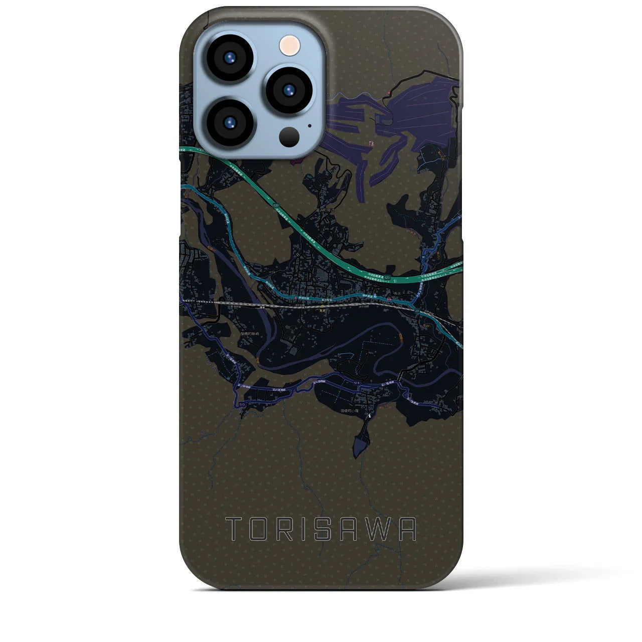 【鳥沢(山梨県)】地図柄iPhoneケース(バックカバータイプ)