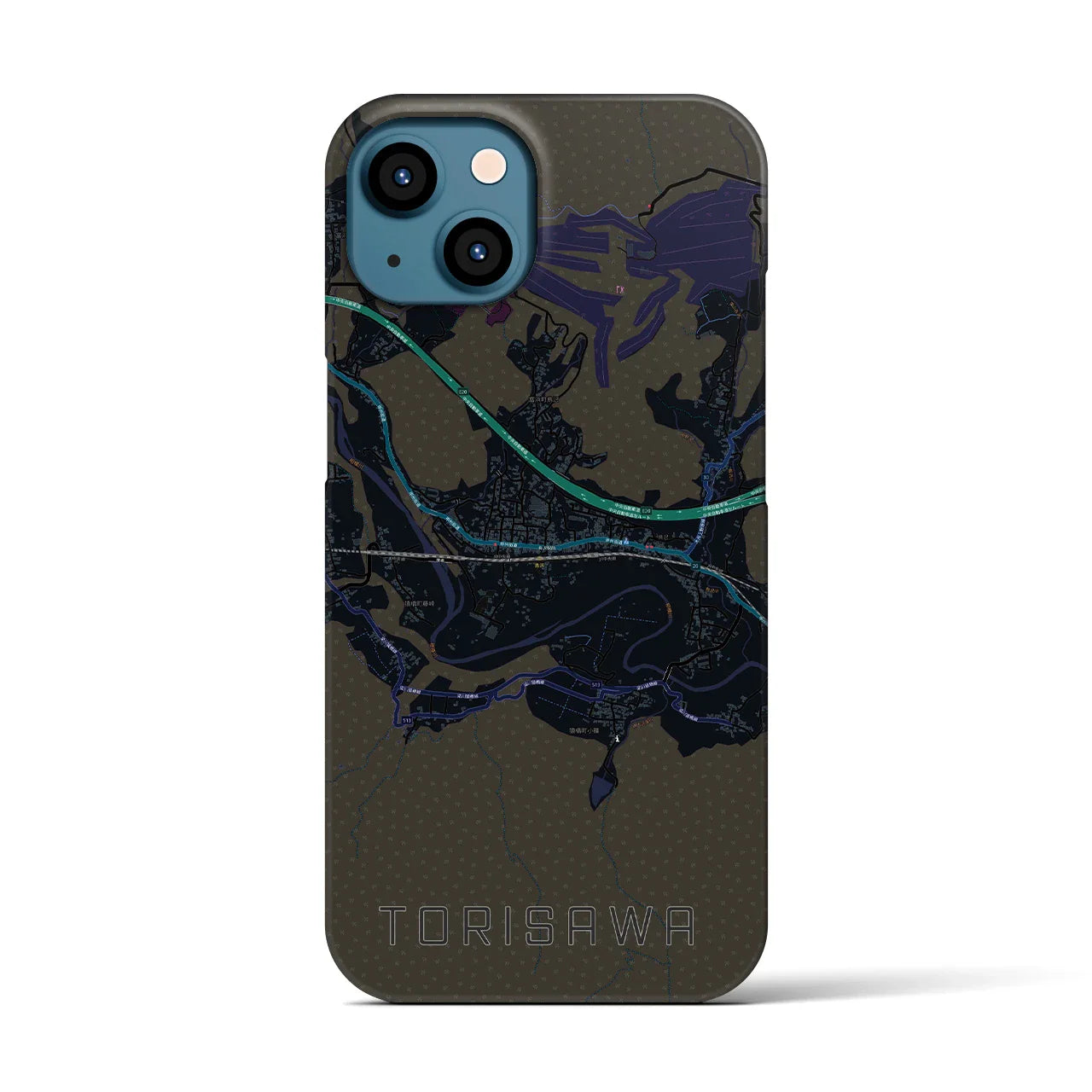 【鳥沢(山梨県)】地図柄iPhoneケース(バックカバータイプ)