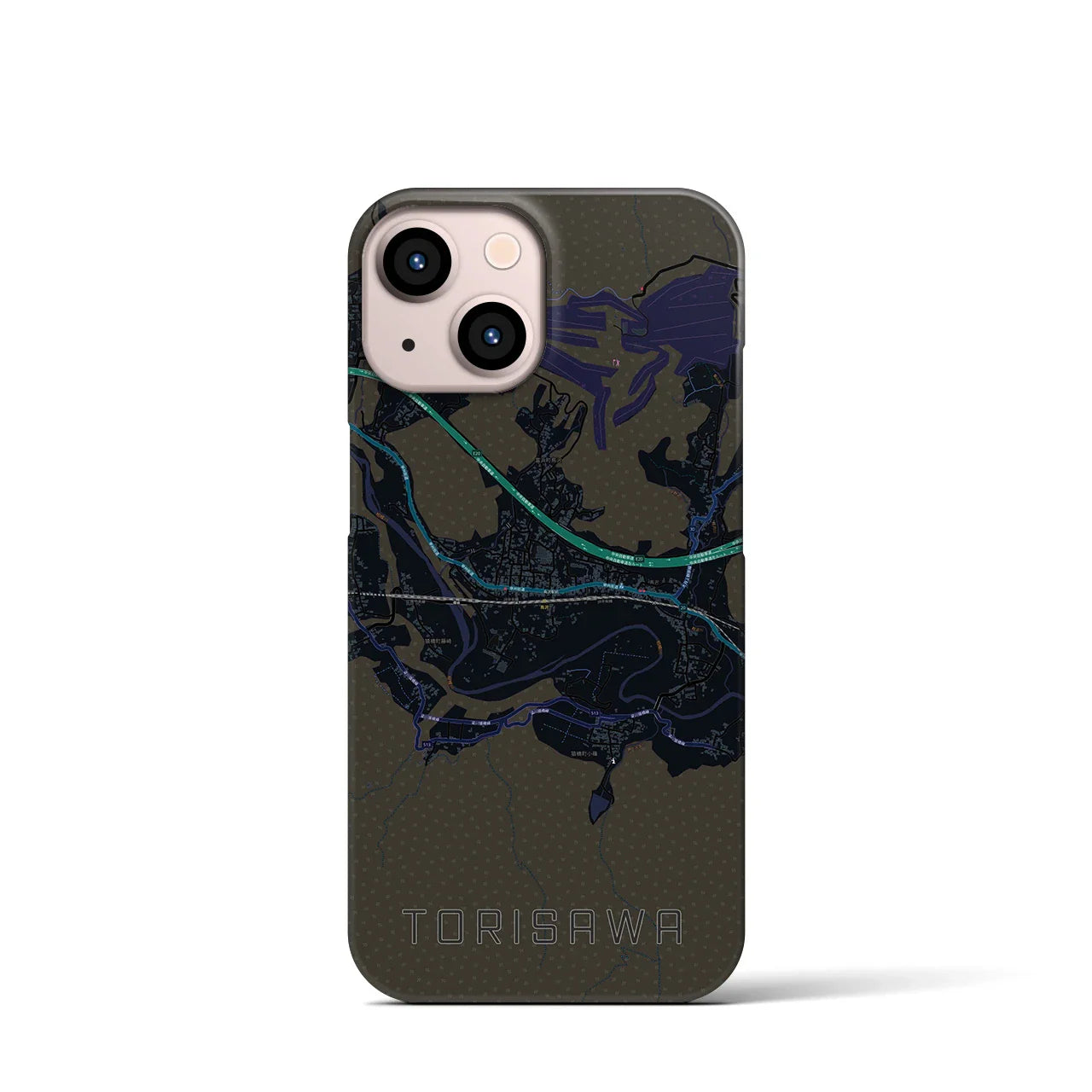 【鳥沢(山梨県)】地図柄iPhoneケース(バックカバータイプ)