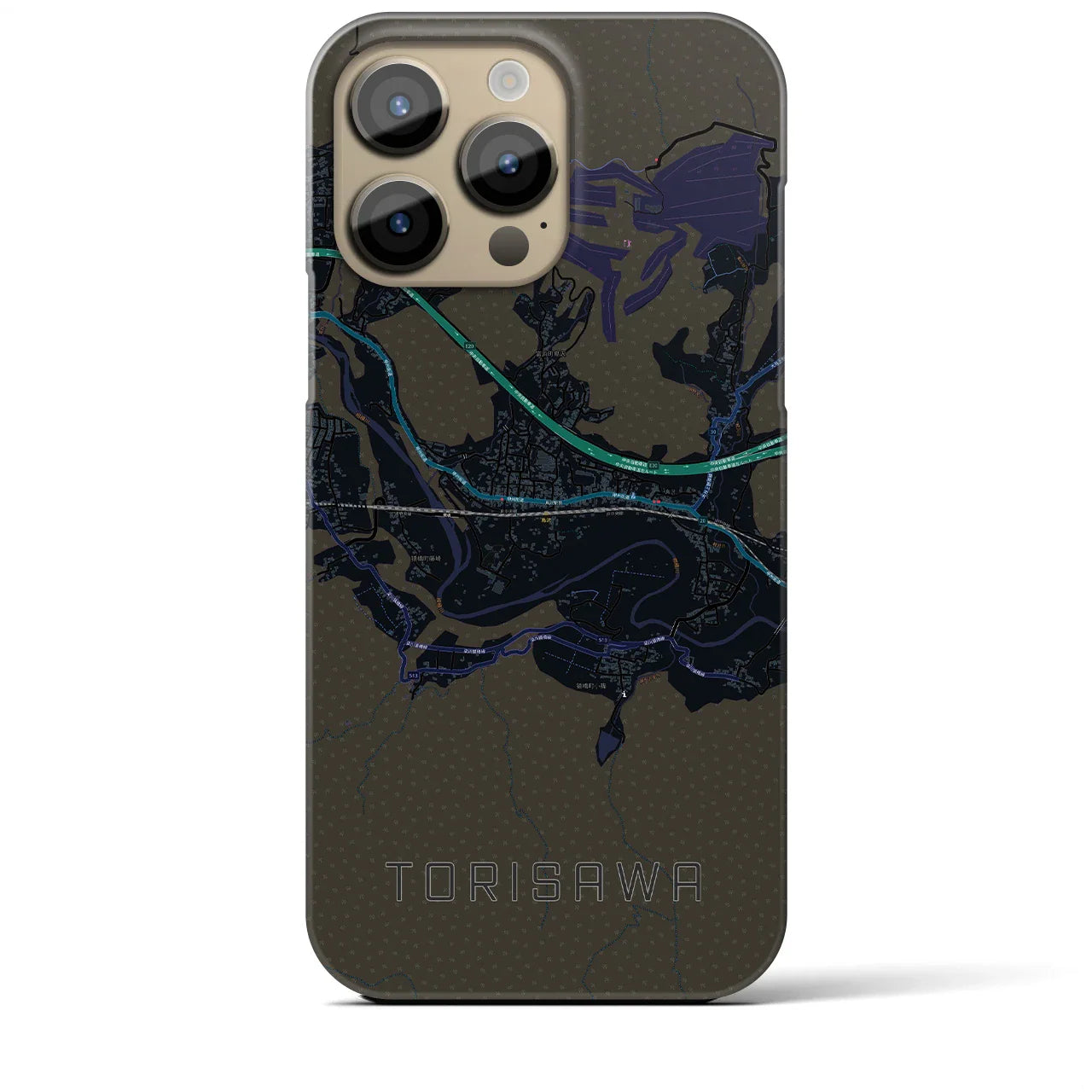 【鳥沢(山梨県)】地図柄iPhoneケース(バックカバータイプ)