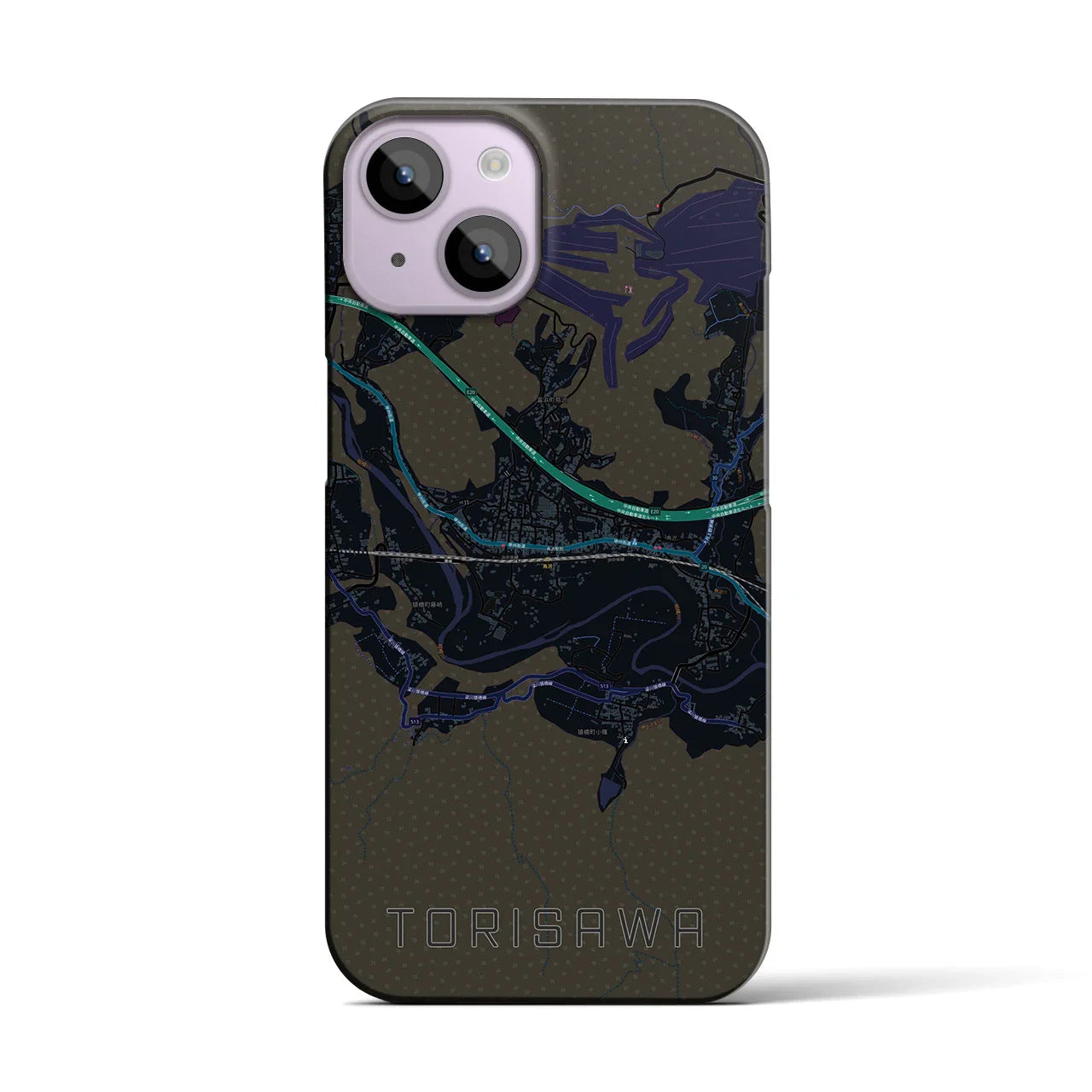【鳥沢(山梨県)】地図柄iPhoneケース(バックカバータイプ)