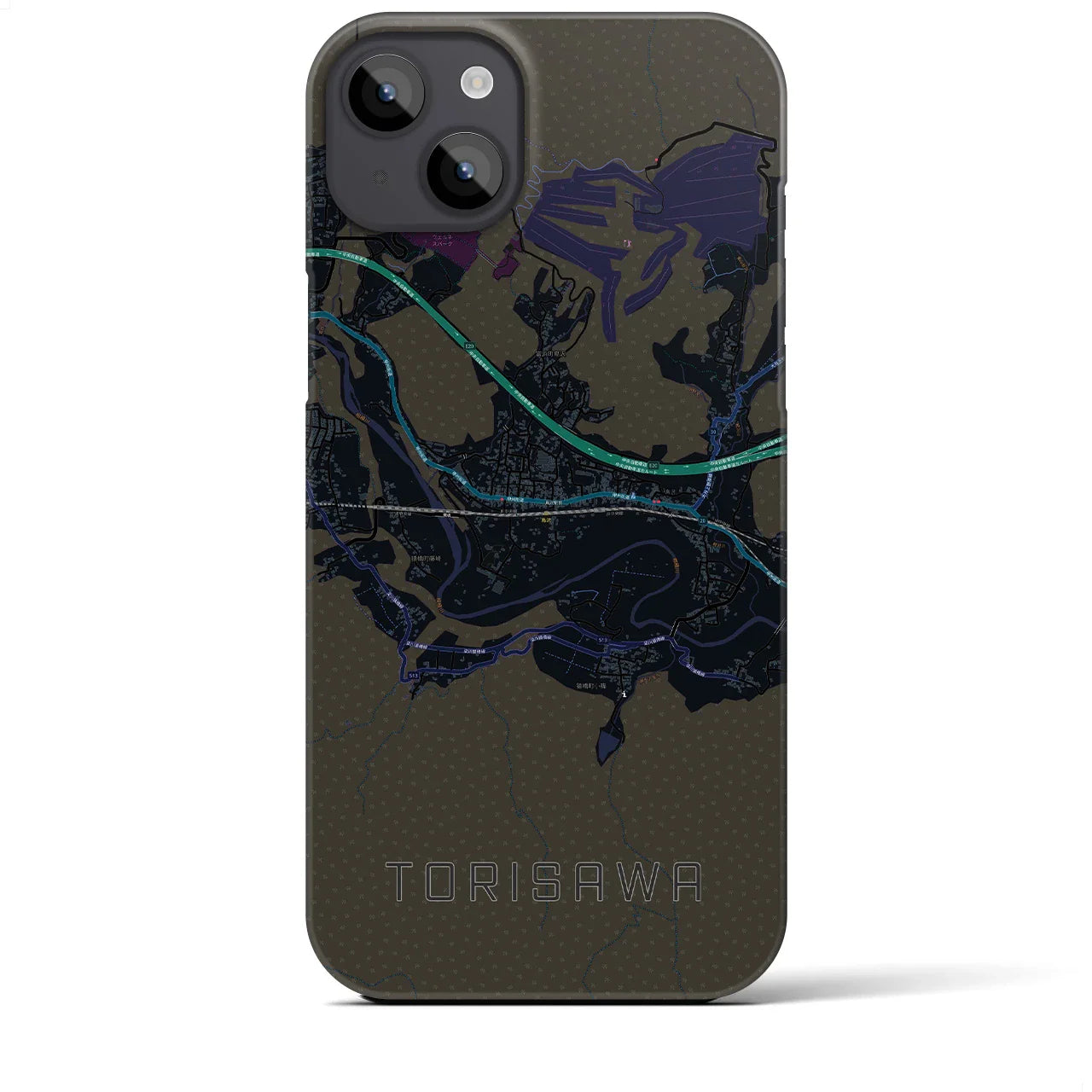【鳥沢(山梨県)】地図柄iPhoneケース(バックカバータイプ)