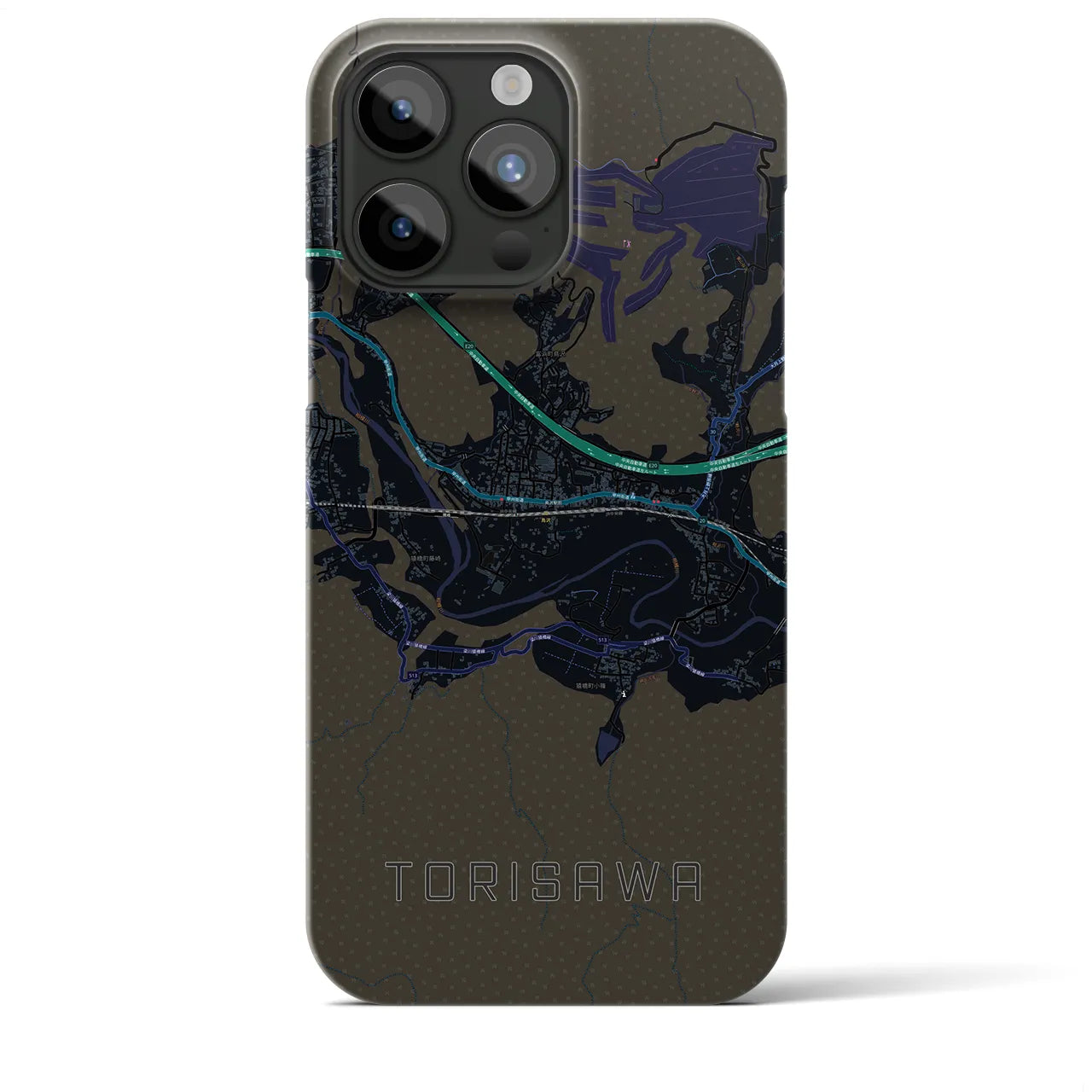 【鳥沢(山梨県)】地図柄iPhoneケース(バックカバータイプ)