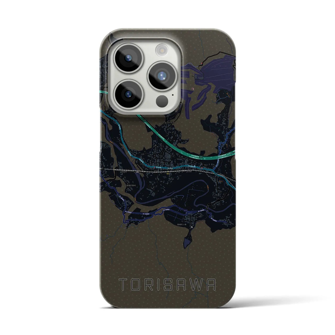 【鳥沢(山梨県)】地図柄iPhoneケース(バックカバータイプ)