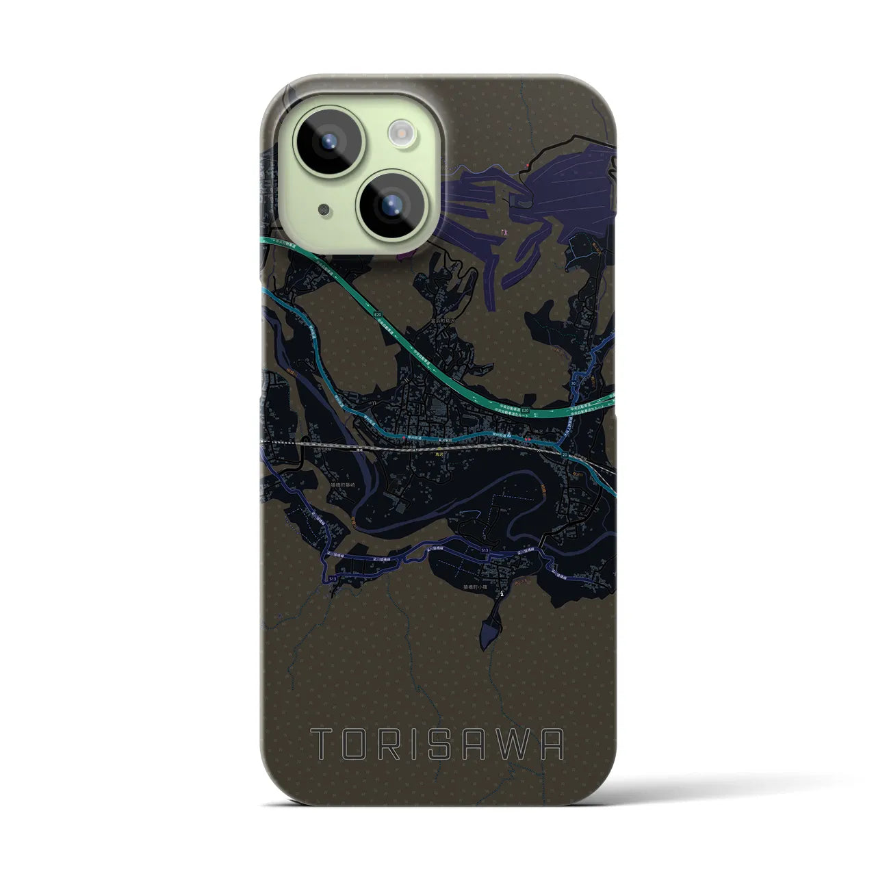 【鳥沢(山梨県)】地図柄iPhoneケース(バックカバータイプ)