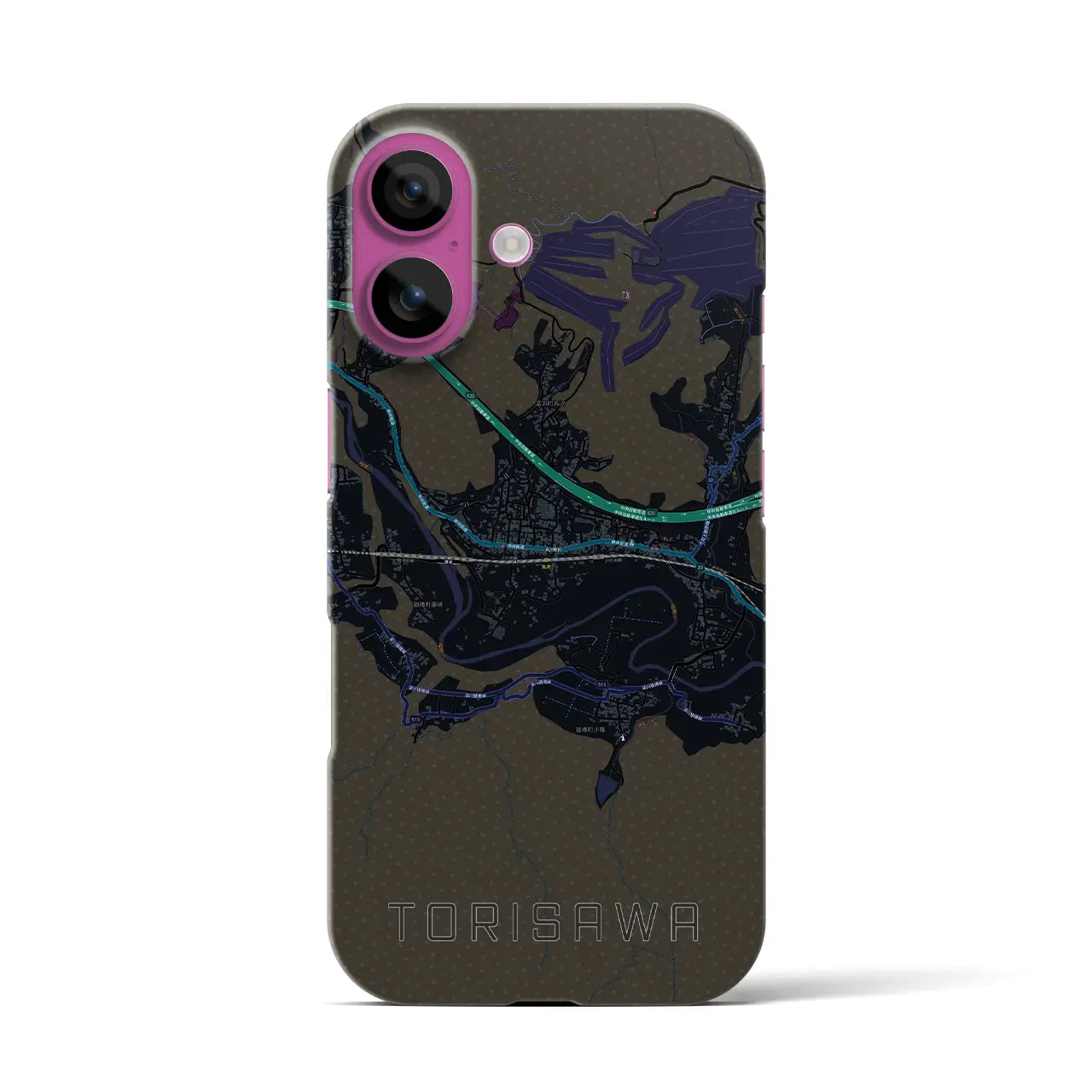 【鳥沢(山梨県)】地図柄iPhoneケース(バックカバータイプ)