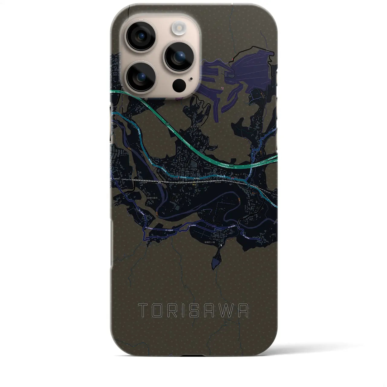 【鳥沢(山梨県)】地図柄iPhoneケース(バックカバータイプ)