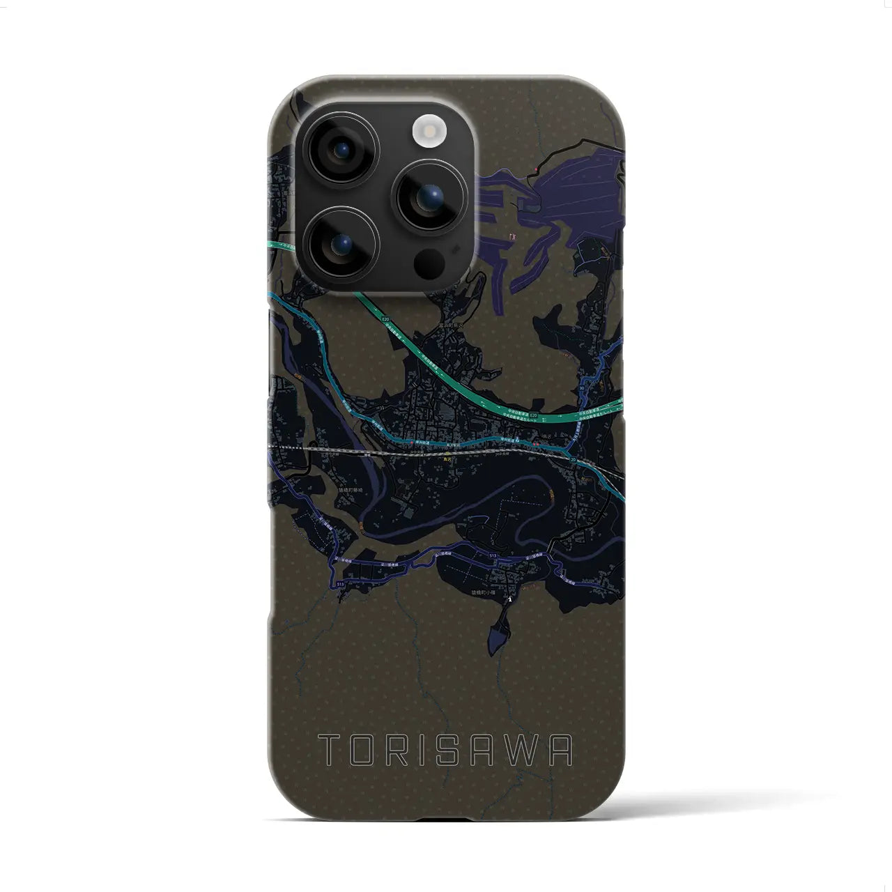 【鳥沢(山梨県)】地図柄iPhoneケース(バックカバータイプ)