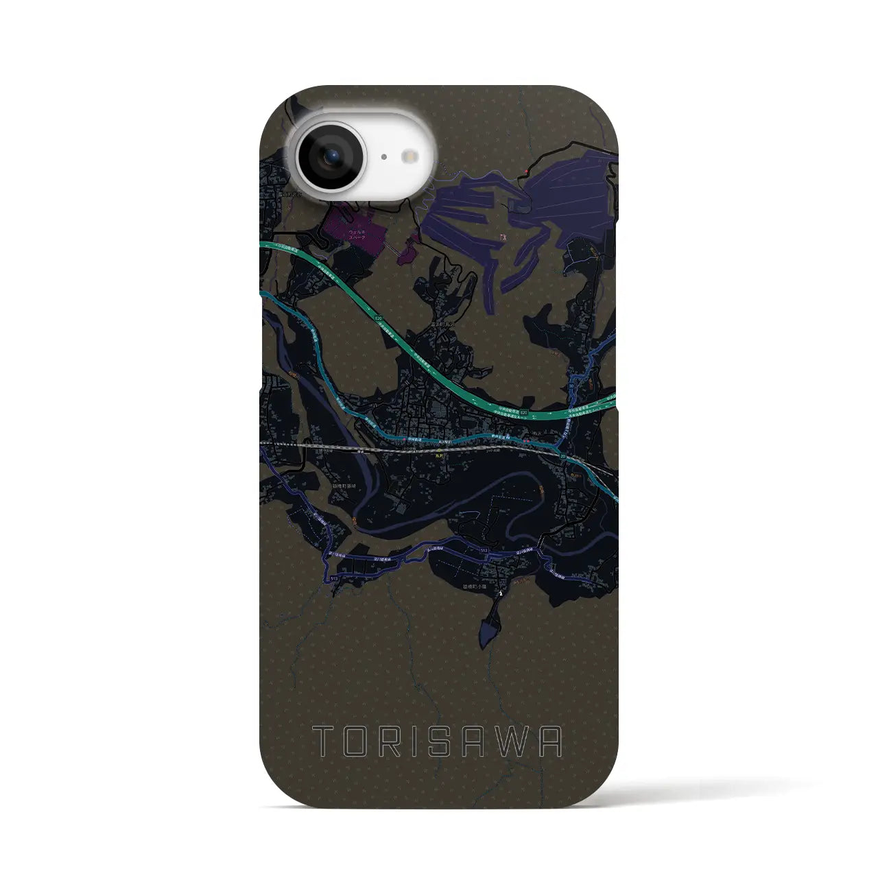 【鳥沢(山梨県)】地図柄iPhoneケース(バックカバータイプ)