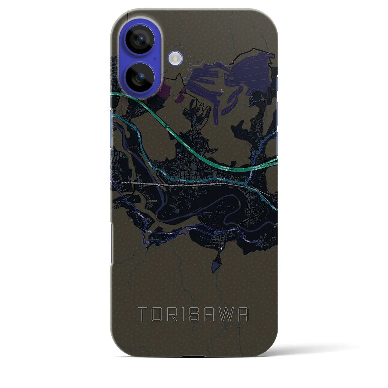 【鳥沢(山梨県)】地図柄iPhoneケース(バックカバータイプ)