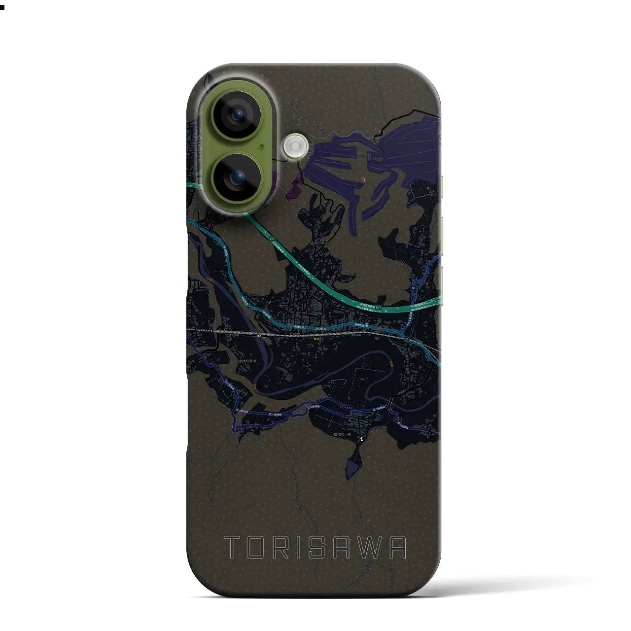 【鳥沢(山梨県)】地図柄iPhoneケース(バックカバータイプ)