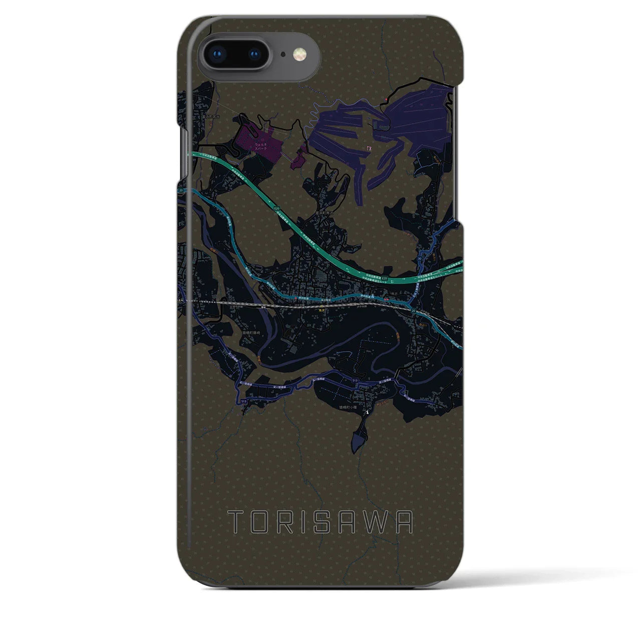 【鳥沢(山梨県)】地図柄iPhoneケース(バックカバータイプ)