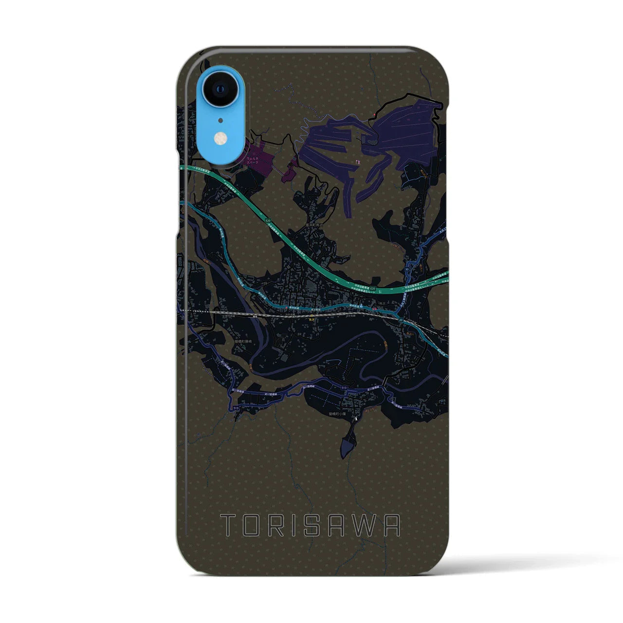 【鳥沢(山梨県)】地図柄iPhoneケース(バックカバータイプ)