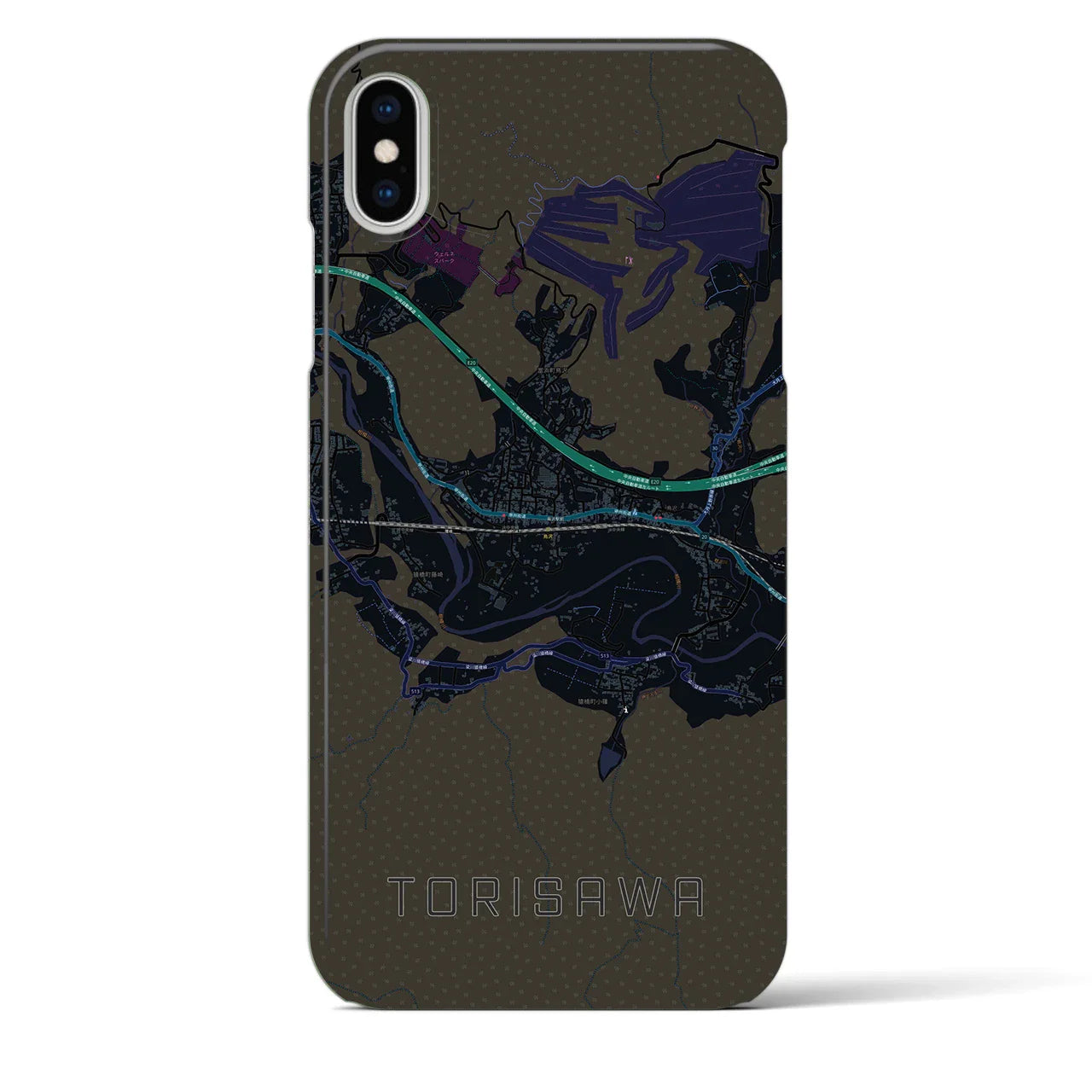 【鳥沢(山梨県)】地図柄iPhoneケース(バックカバータイプ)