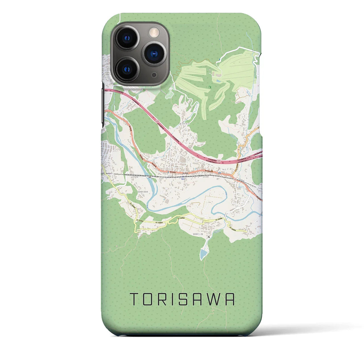【鳥沢(山梨県)】地図柄iPhoneケース(バックカバータイプ)