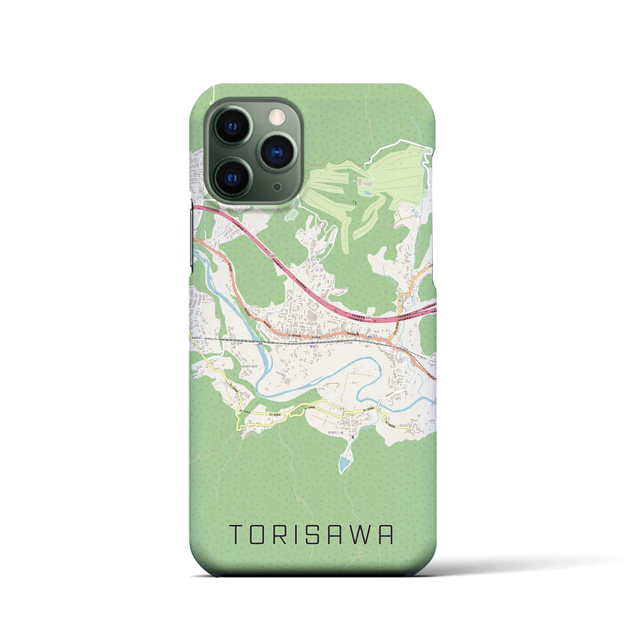 【鳥沢(山梨県)】地図柄iPhoneケース(バックカバータイプ)