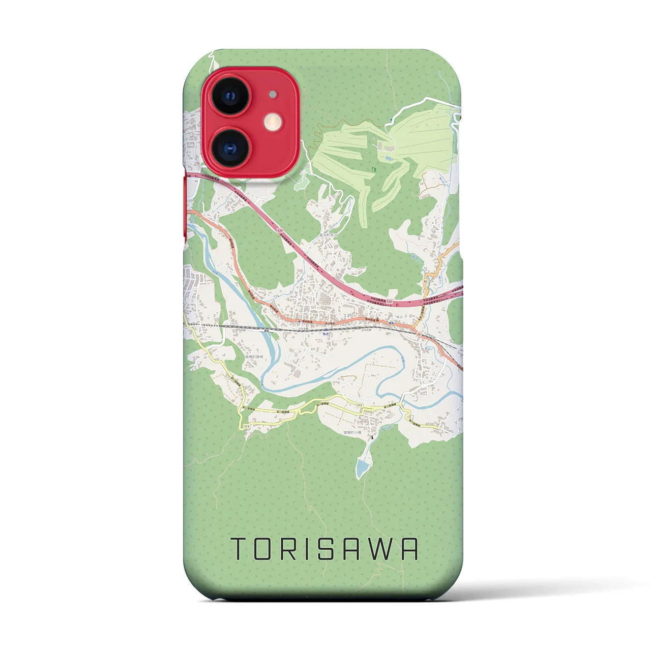 【鳥沢(山梨県)】地図柄iPhoneケース(バックカバータイプ)