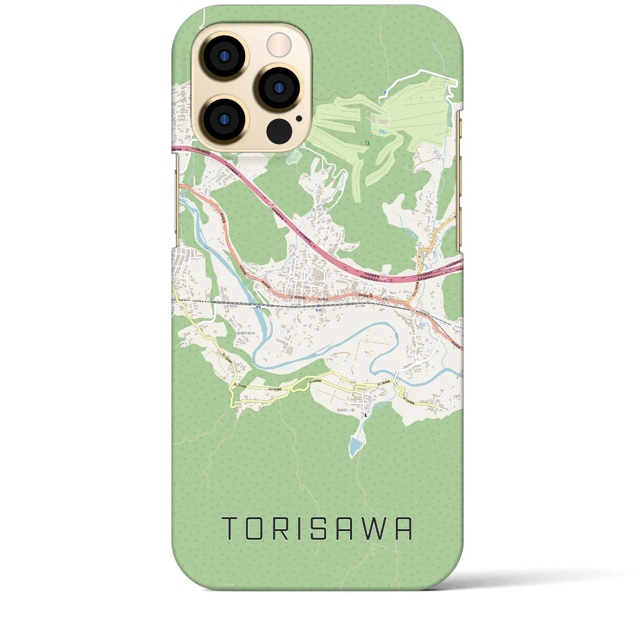 【鳥沢(山梨県)】地図柄iPhoneケース(バックカバータイプ)