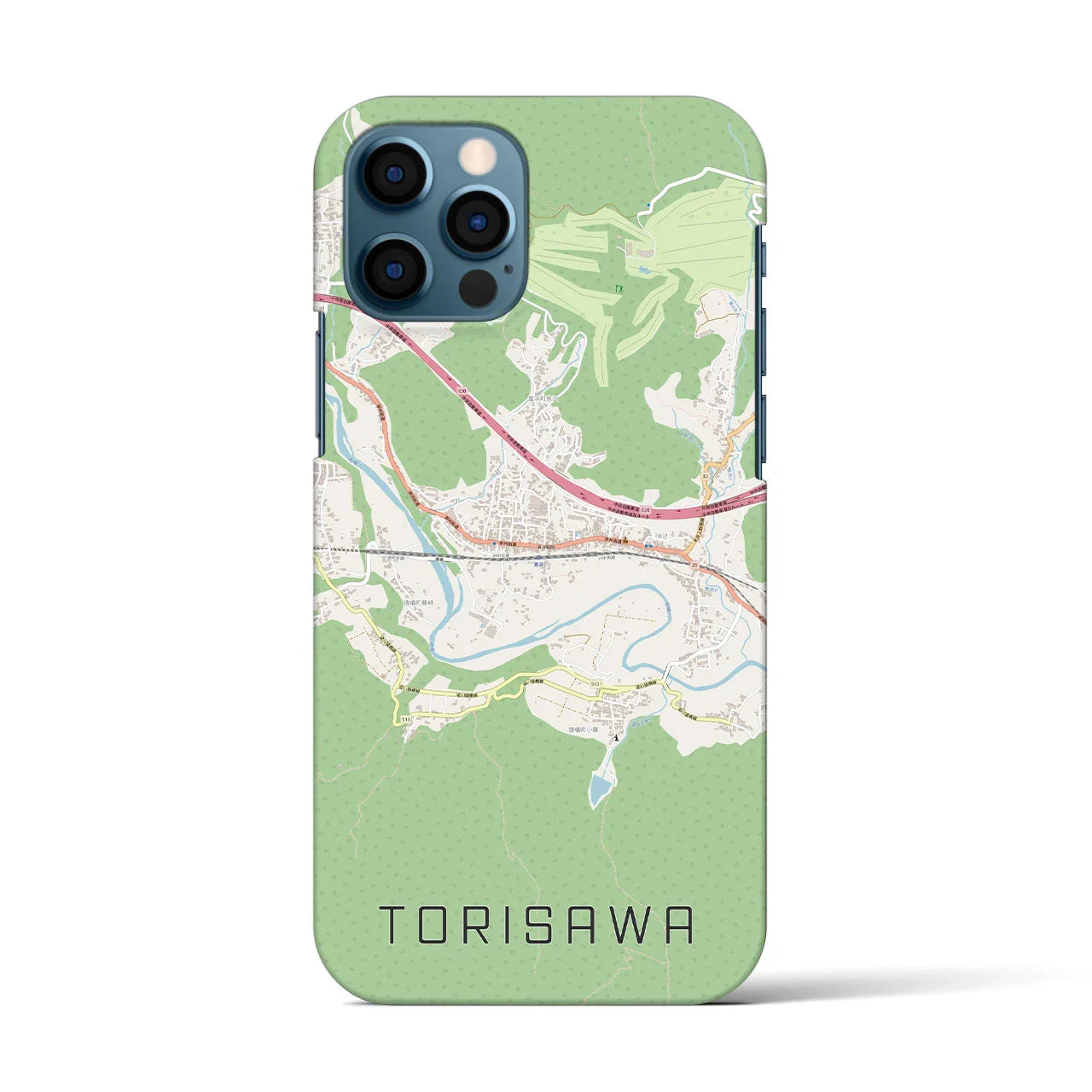 【鳥沢(山梨県)】地図柄iPhoneケース(バックカバータイプ)
