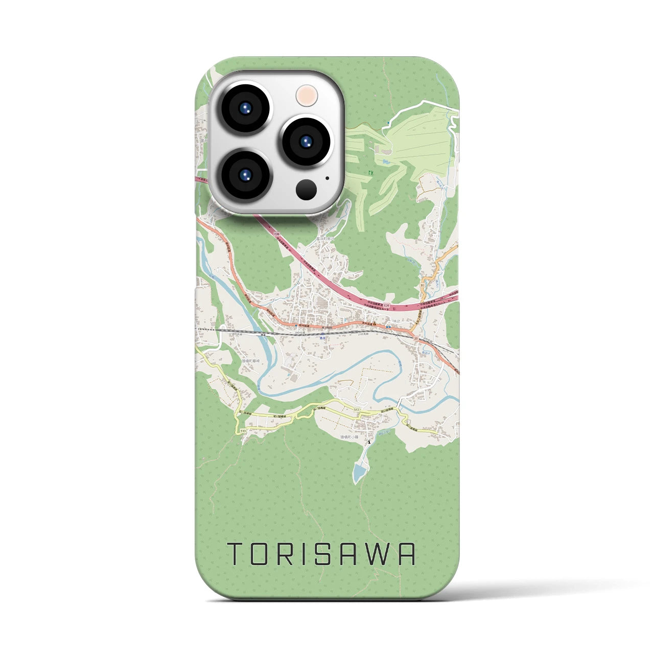 【鳥沢(山梨県)】地図柄iPhoneケース(バックカバータイプ)