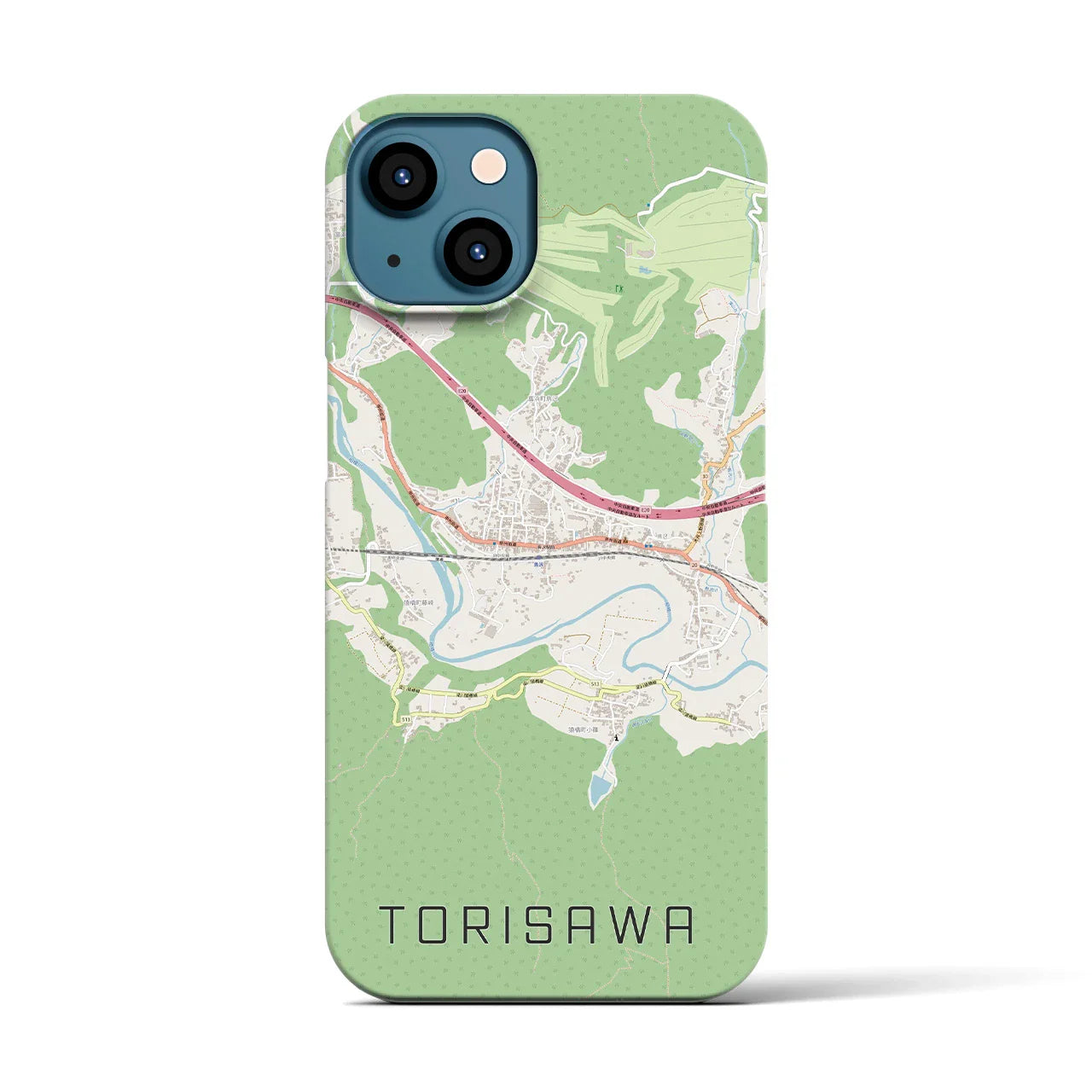 【鳥沢(山梨県)】地図柄iPhoneケース(バックカバータイプ)