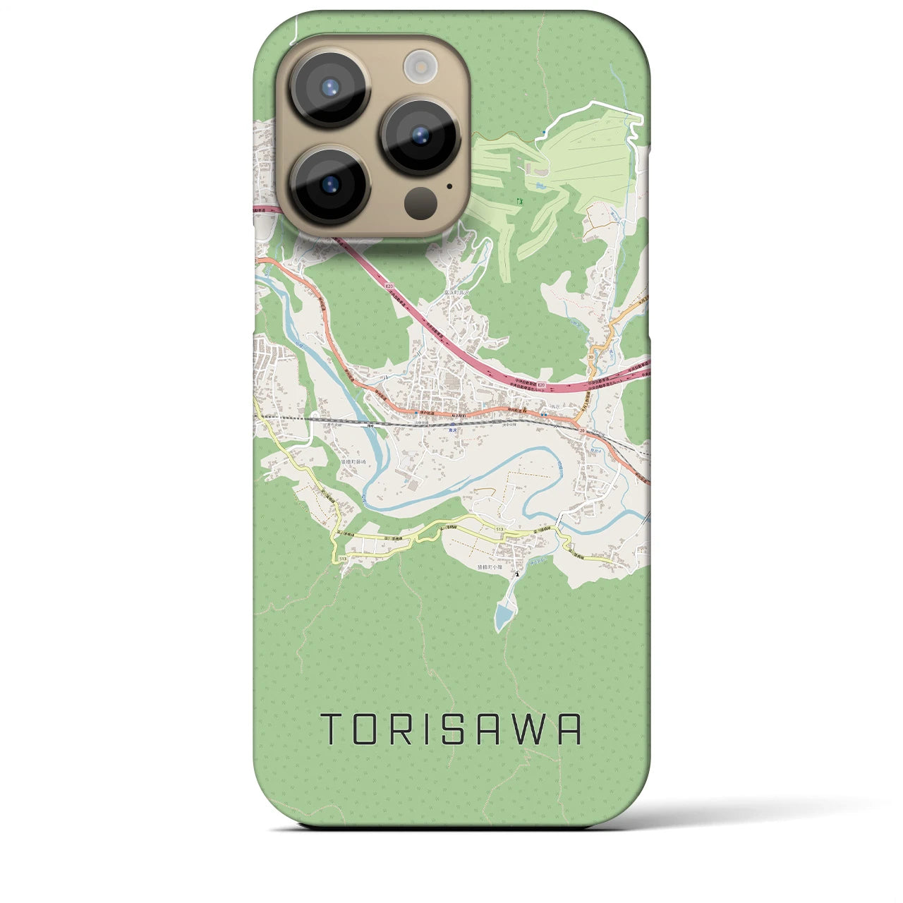 【鳥沢(山梨県)】地図柄iPhoneケース(バックカバータイプ)