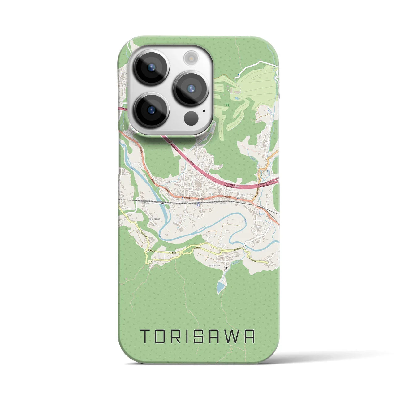 【鳥沢(山梨県)】地図柄iPhoneケース(バックカバータイプ)