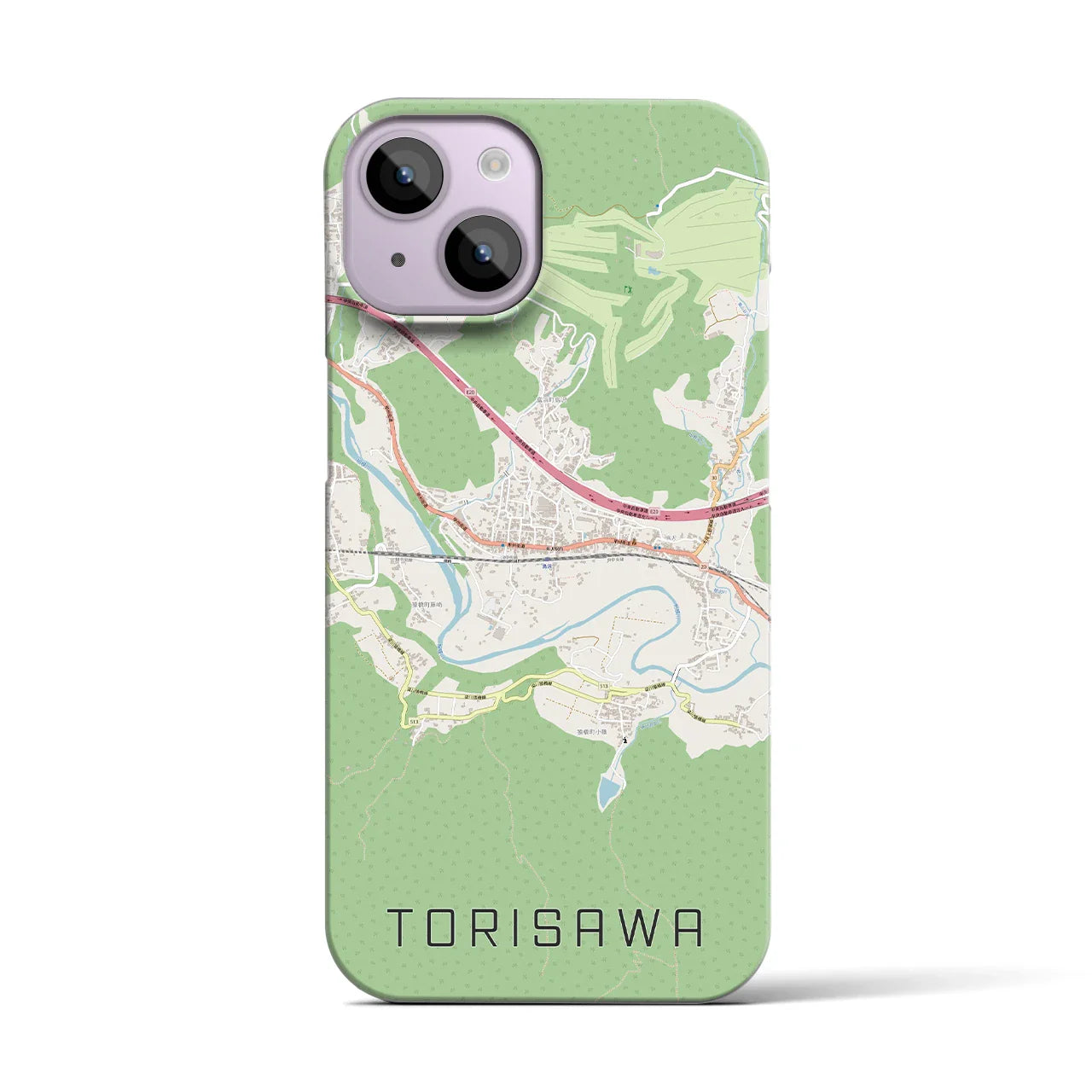 【鳥沢(山梨県)】地図柄iPhoneケース(バックカバータイプ)