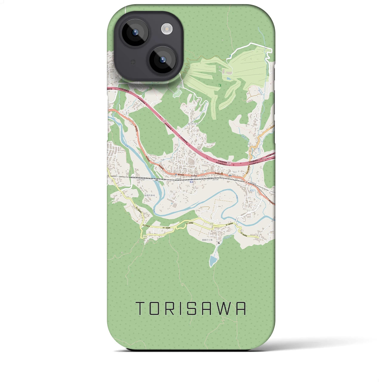 【鳥沢(山梨県)】地図柄iPhoneケース(バックカバータイプ)