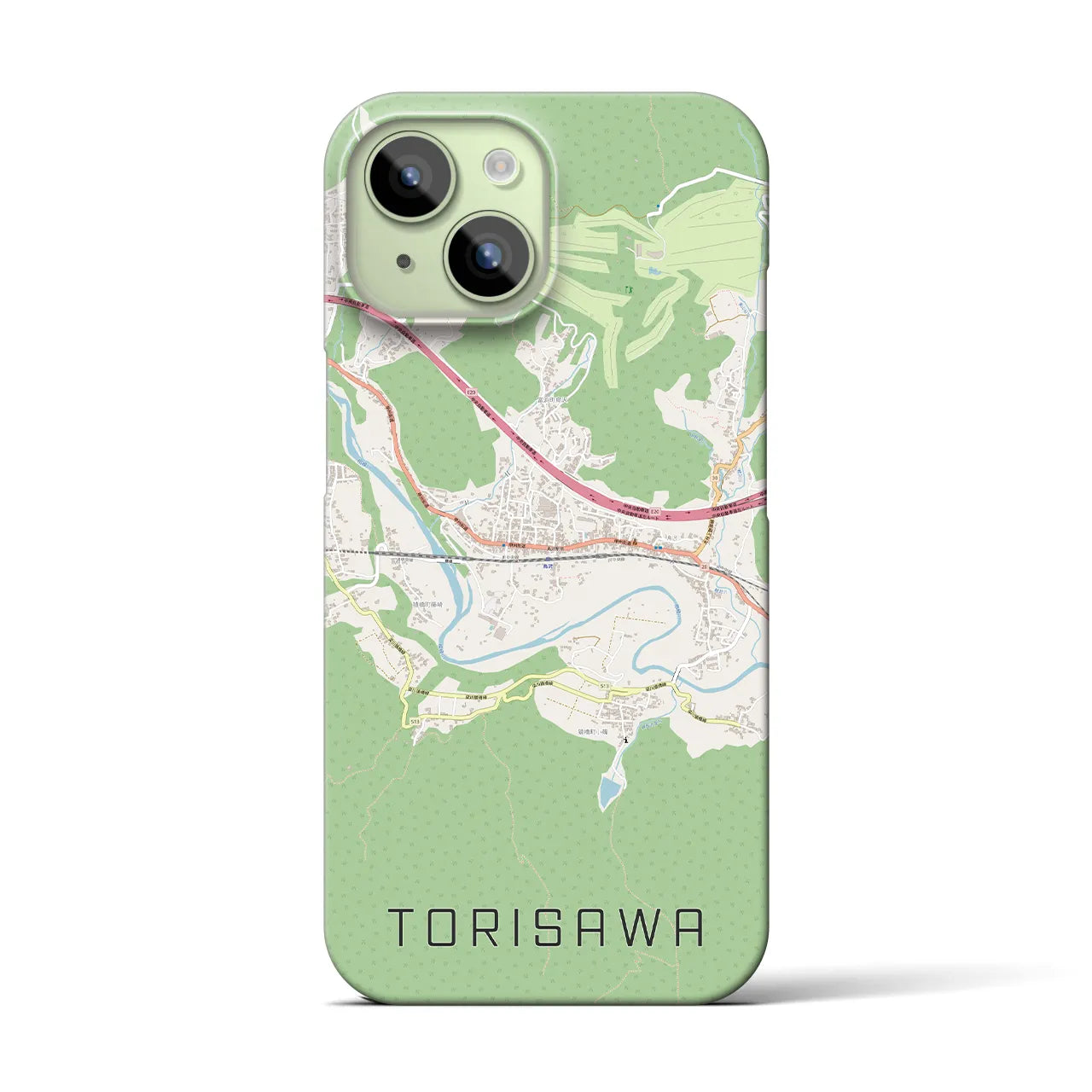 【鳥沢(山梨県)】地図柄iPhoneケース(バックカバータイプ)