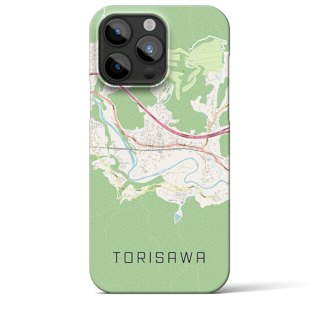 【鳥沢(山梨県)】地図柄iPhoneケース(バックカバータイプ)