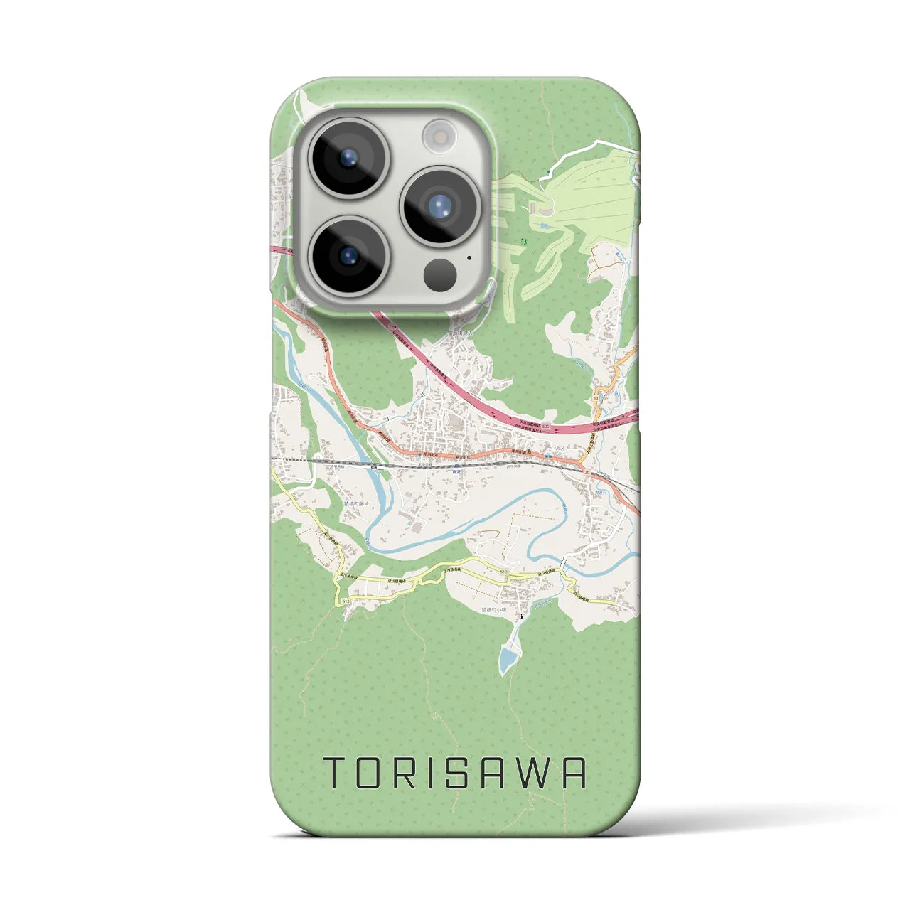 【鳥沢(山梨県)】地図柄iPhoneケース(バックカバータイプ)