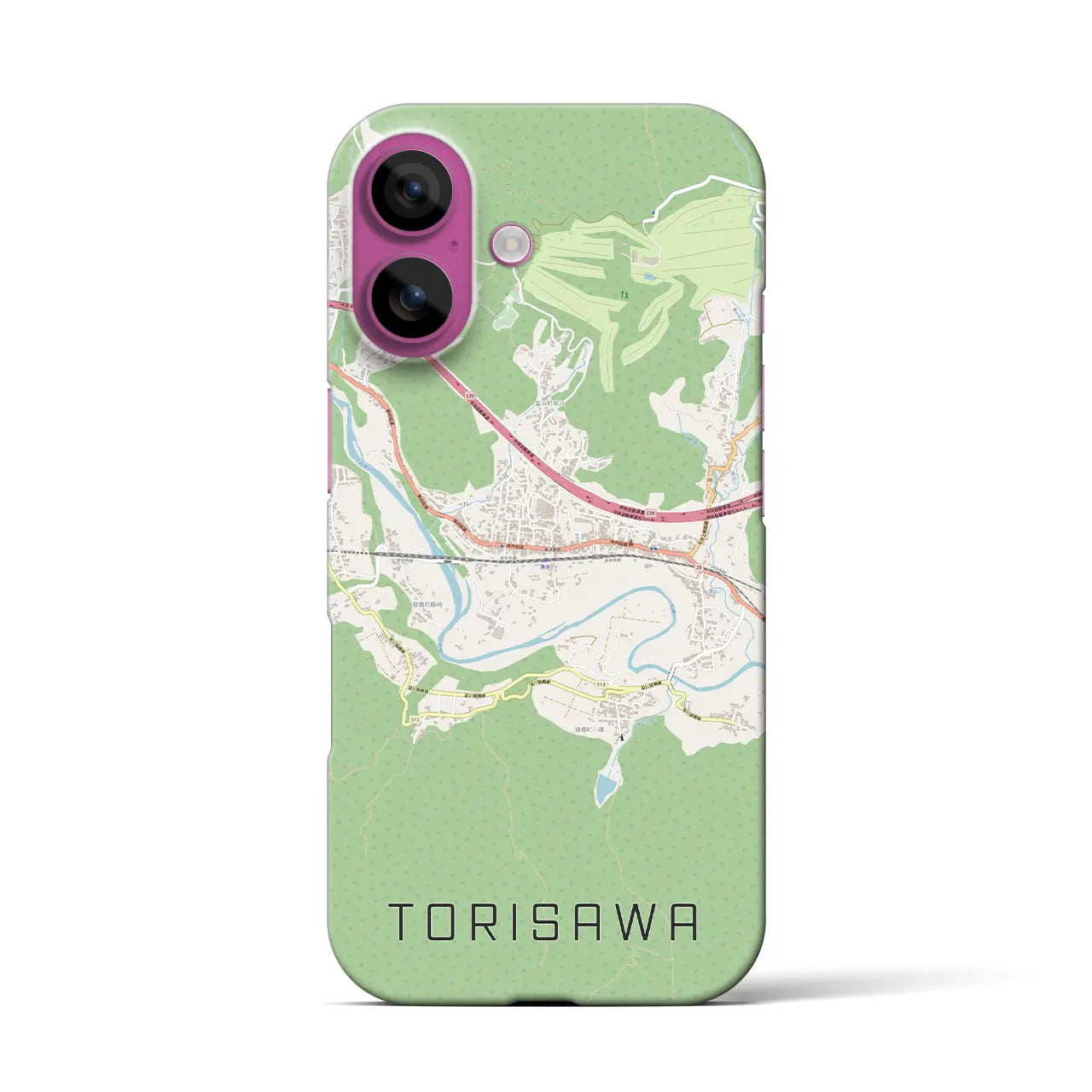 【鳥沢(山梨県)】地図柄iPhoneケース(バックカバータイプ)