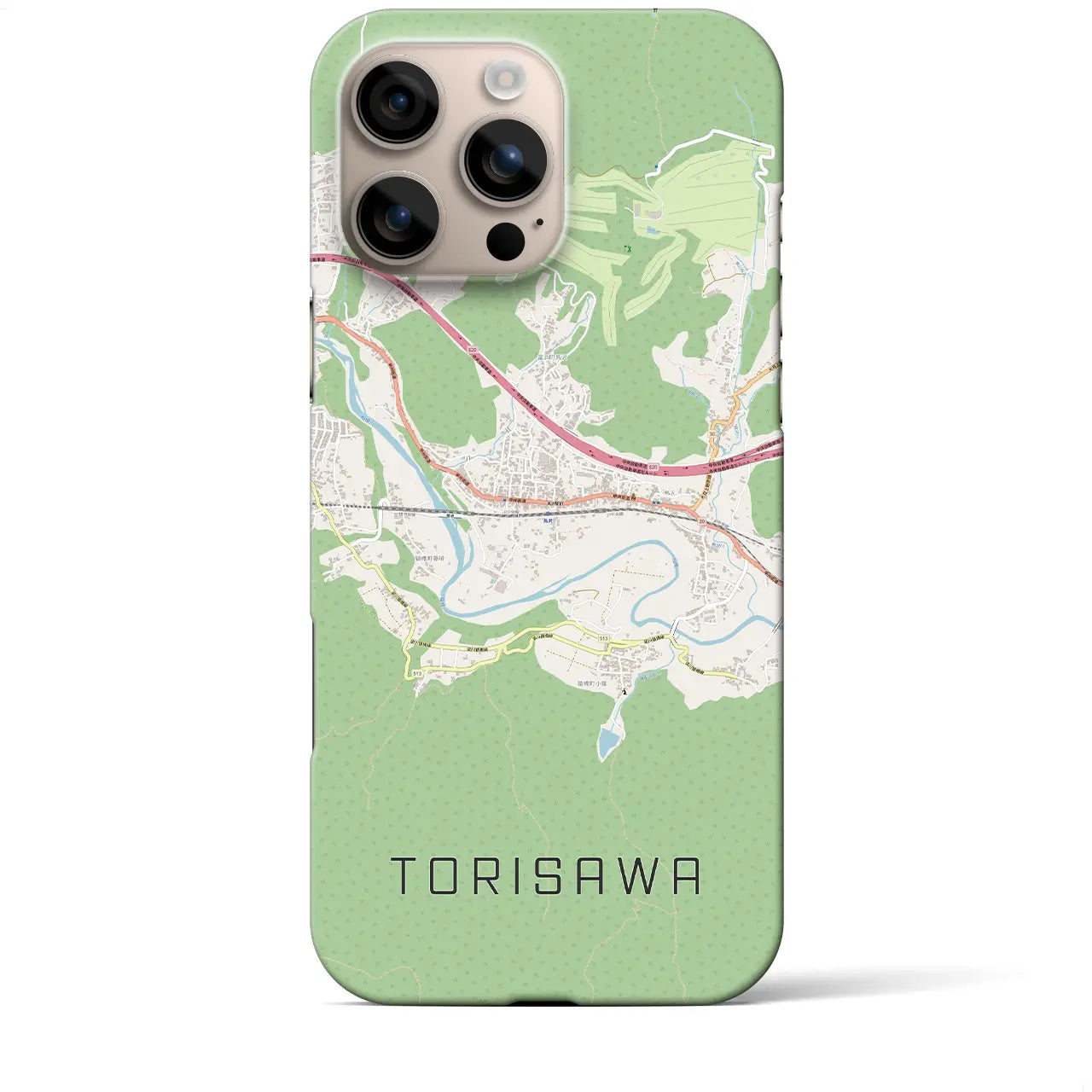 【鳥沢(山梨県)】地図柄iPhoneケース(バックカバータイプ)