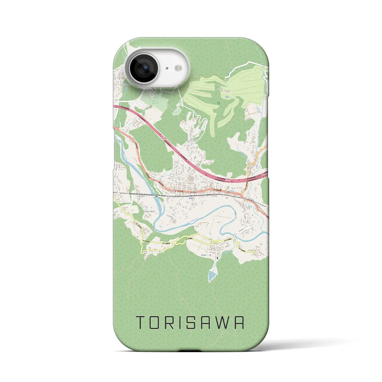 【鳥沢(山梨県)】地図柄iPhoneケース(バックカバータイプ)