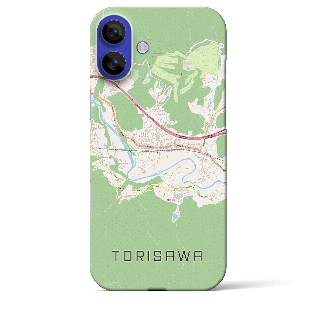 【鳥沢(山梨県)】地図柄iPhoneケース(バックカバータイプ)ナチュラル・iPhone 16 Pro Max 用