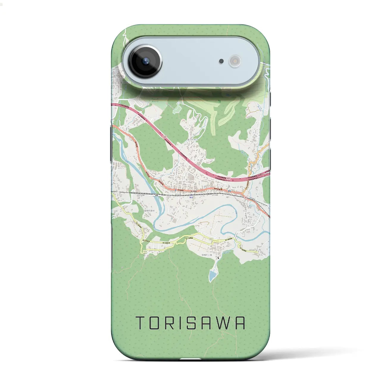【鳥沢(山梨県)】地図柄iPhoneケース(バックカバータイプ)