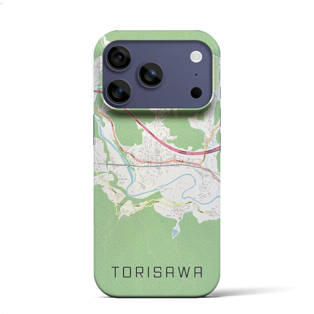 【鳥沢(山梨県)】地図柄iPhoneケース(バックカバータイプ)ナチュラル・iPhone 17 Pro Max 用