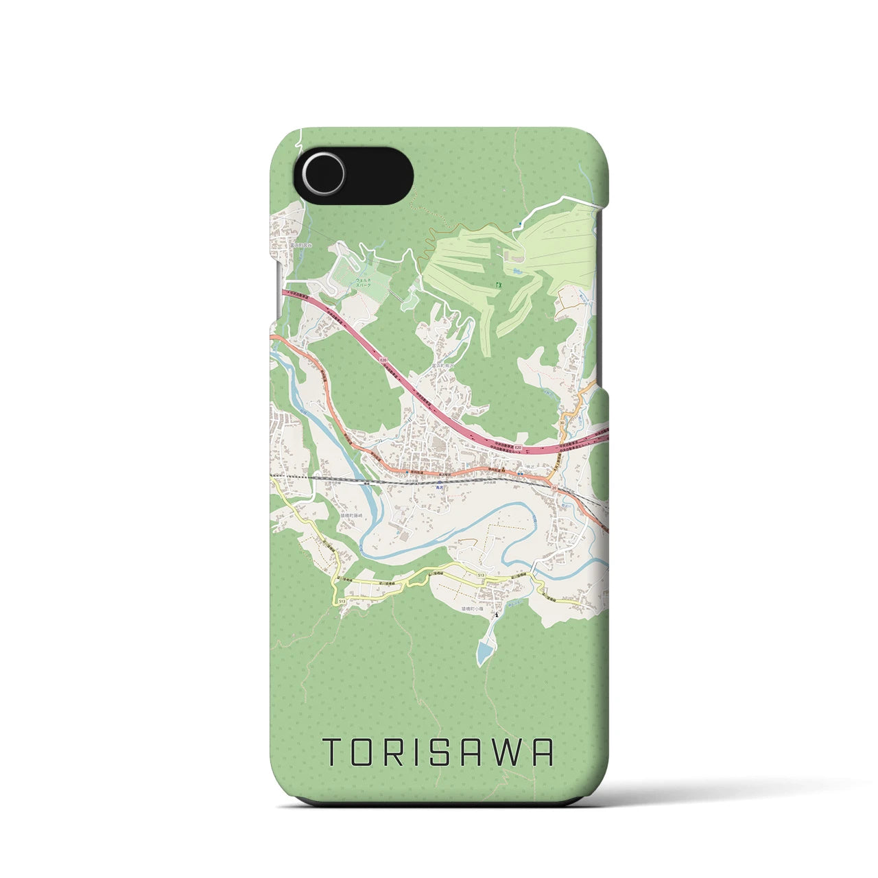 【鳥沢(山梨県)】地図柄iPhoneケース(バックカバータイプ)