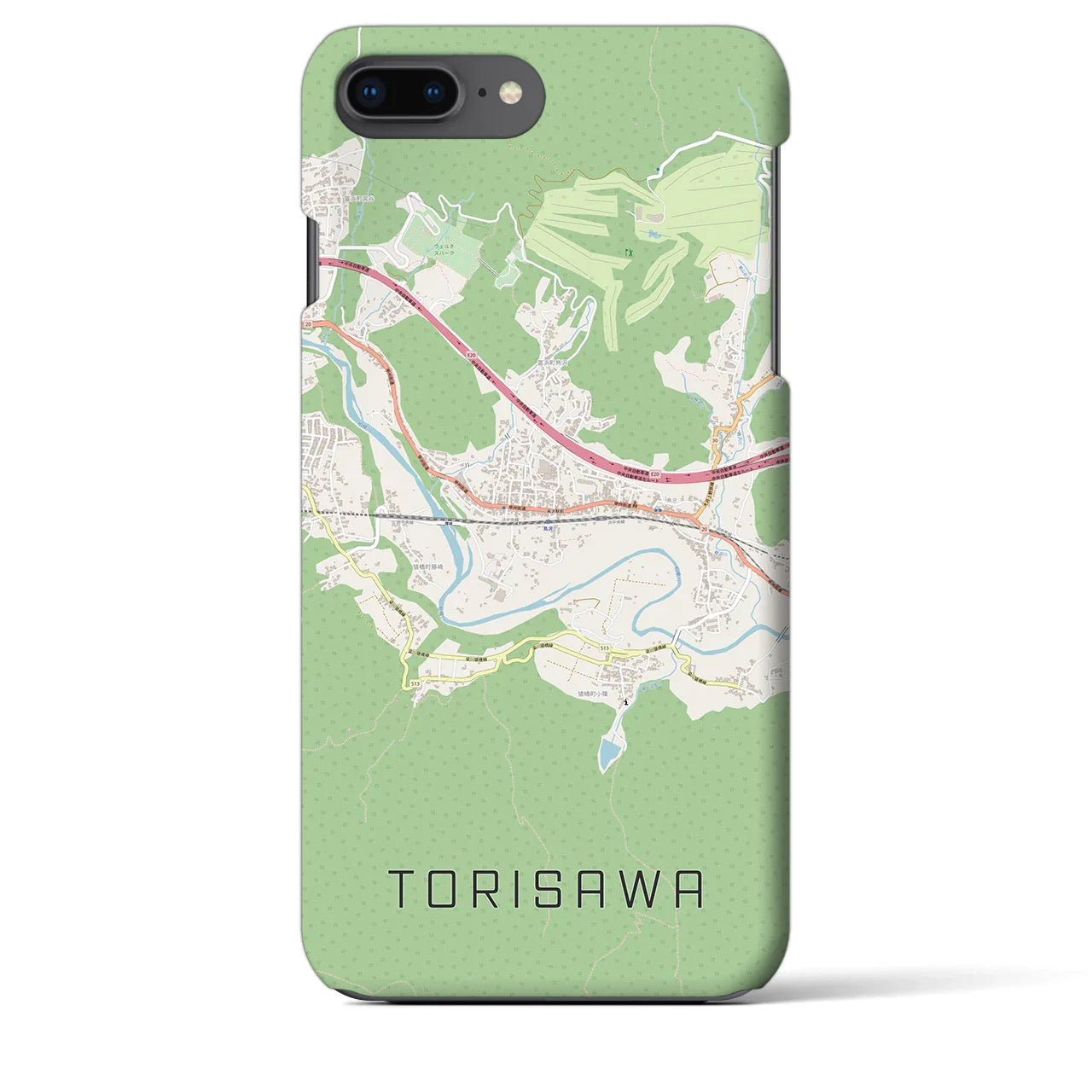 【鳥沢(山梨県)】地図柄iPhoneケース(バックカバータイプ)