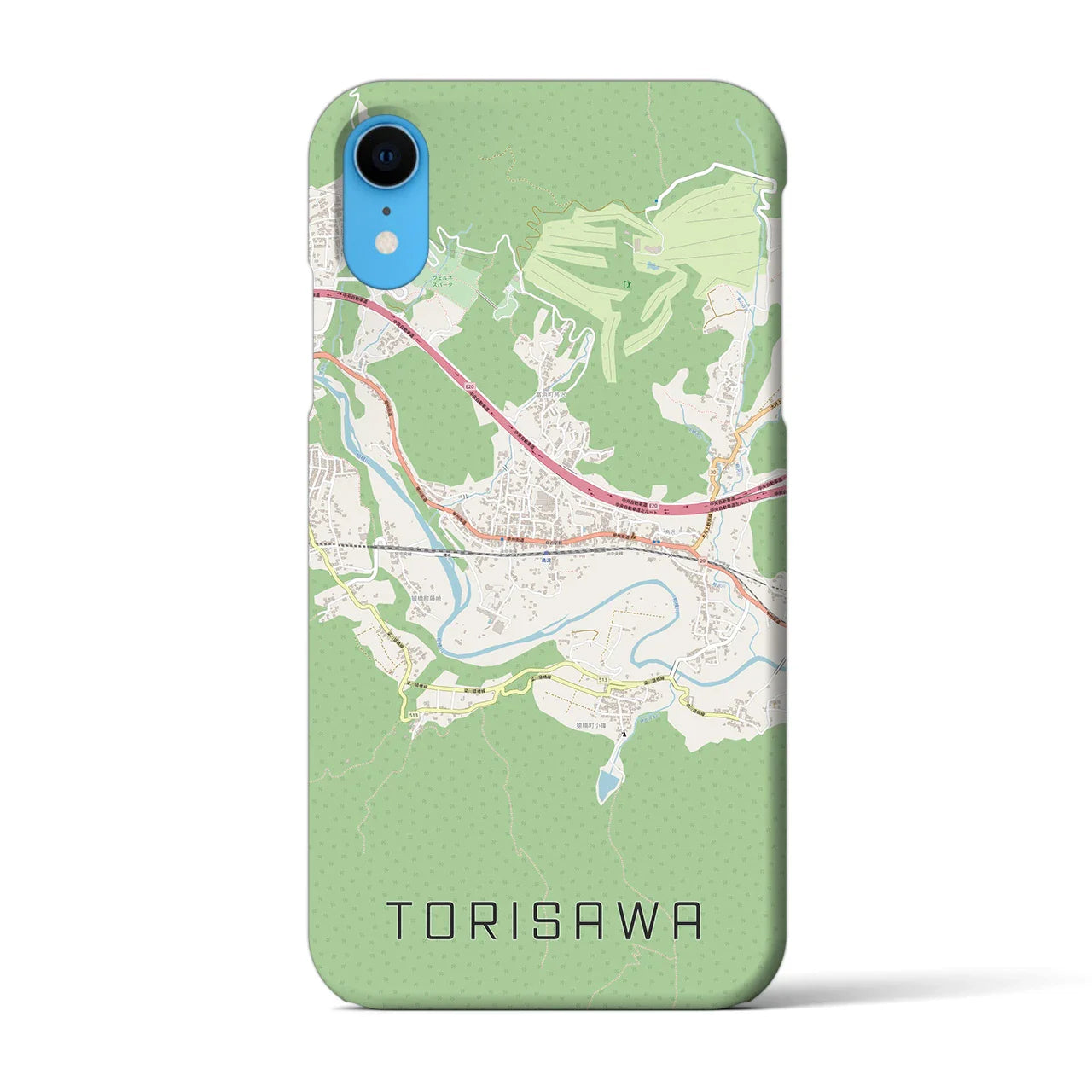【鳥沢(山梨県)】地図柄iPhoneケース(バックカバータイプ)