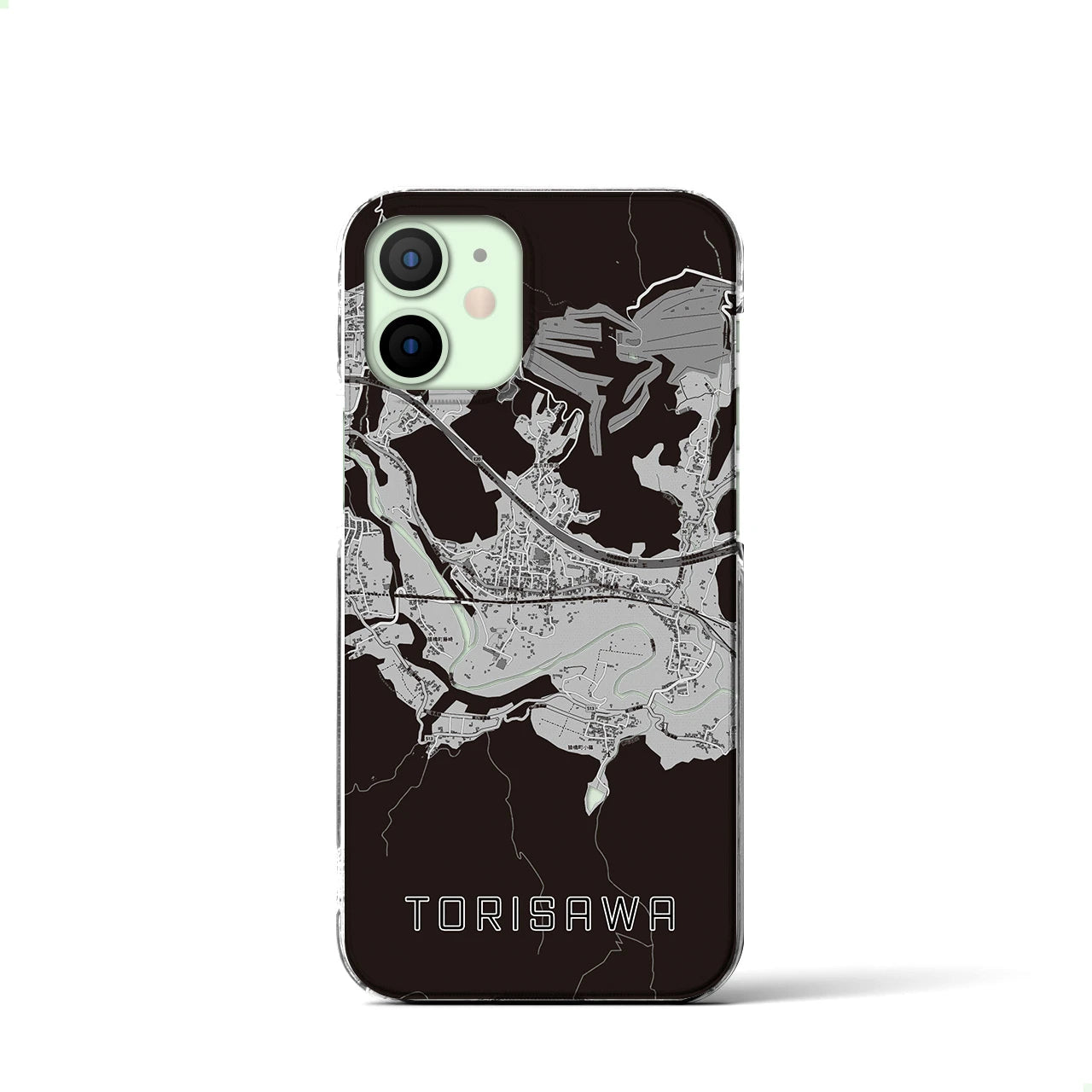 【鳥沢(山梨県)】地図柄iPhoneケース(クリアタイプ)