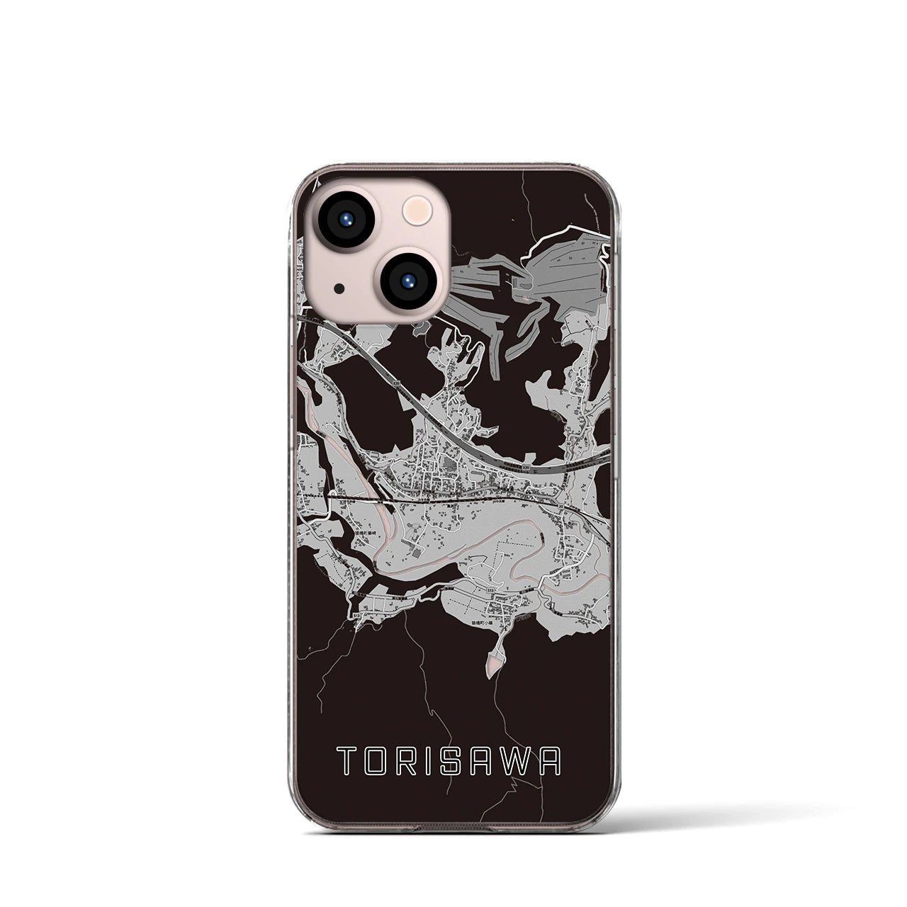 【鳥沢(山梨県)】地図柄iPhoneケース(クリアタイプ)