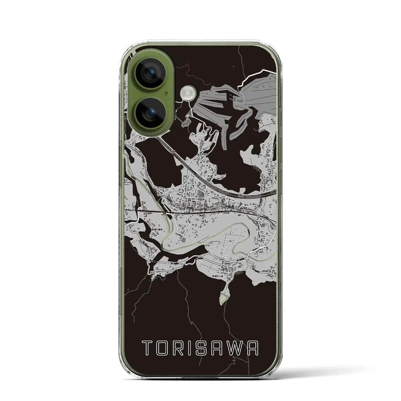 【鳥沢(山梨県)】地図柄iPhoneケース(クリアタイプ)