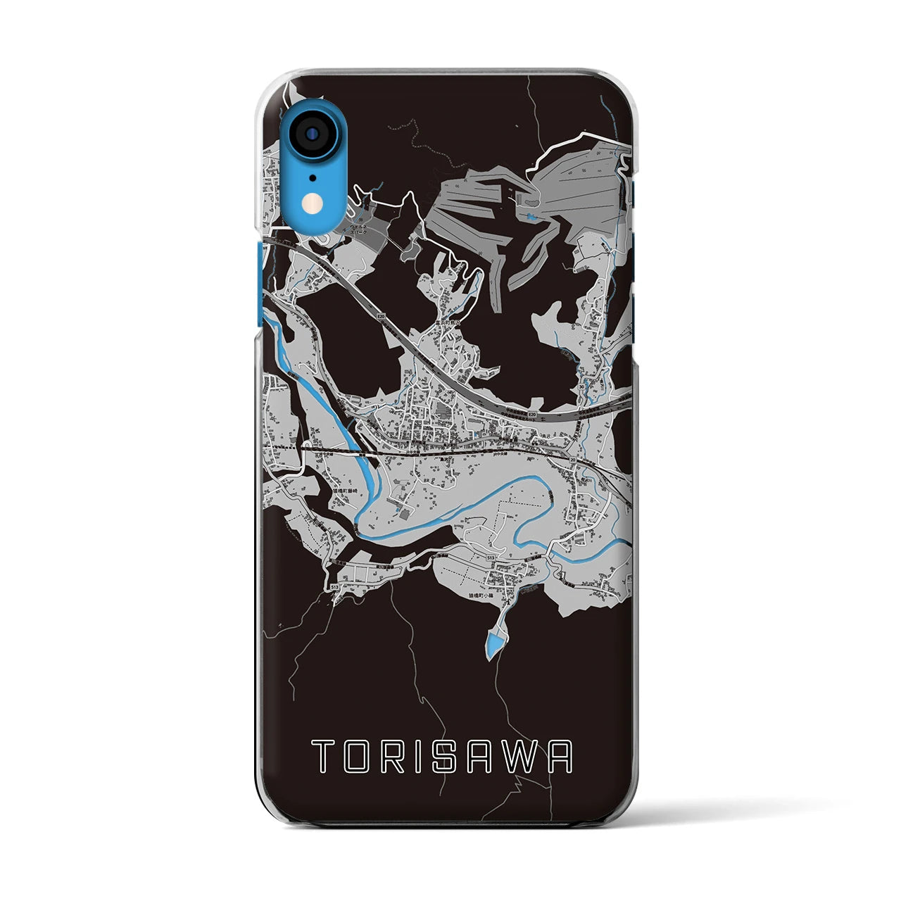 【鳥沢(山梨県)】地図柄iPhoneケース(クリアタイプ)