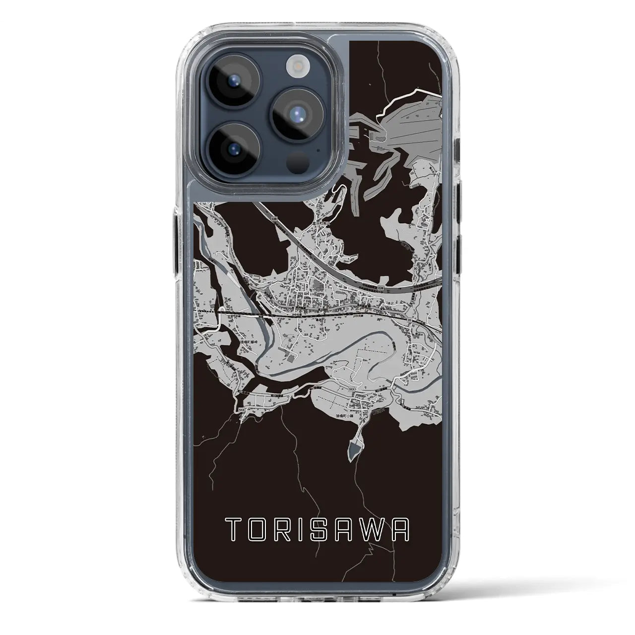 【鳥沢(山梨県)】地図柄iPhoneケース(MagSafeタイプ)